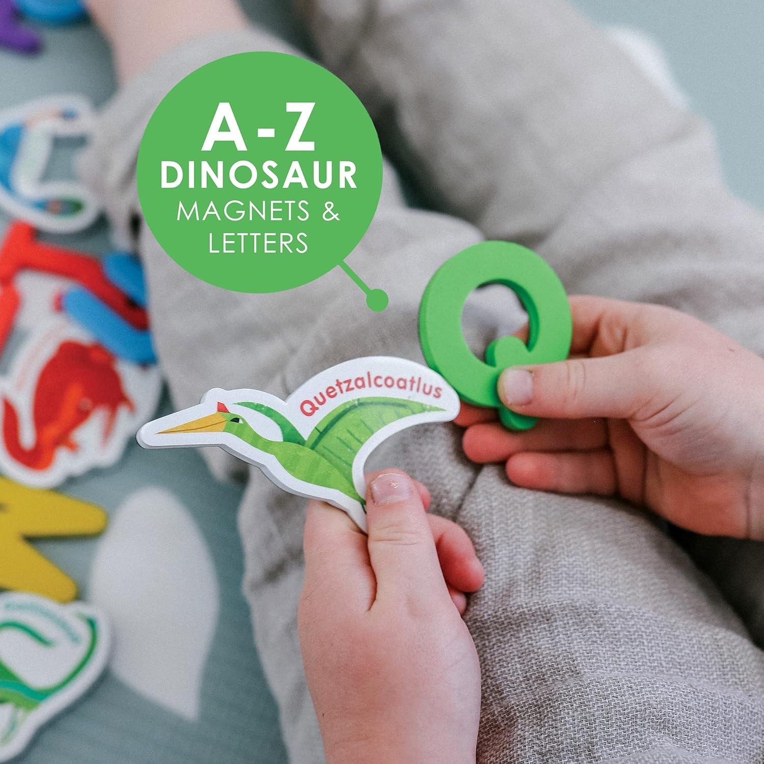 Imanes de Dinosaurios y Letras Curious Columbus - Set de 52