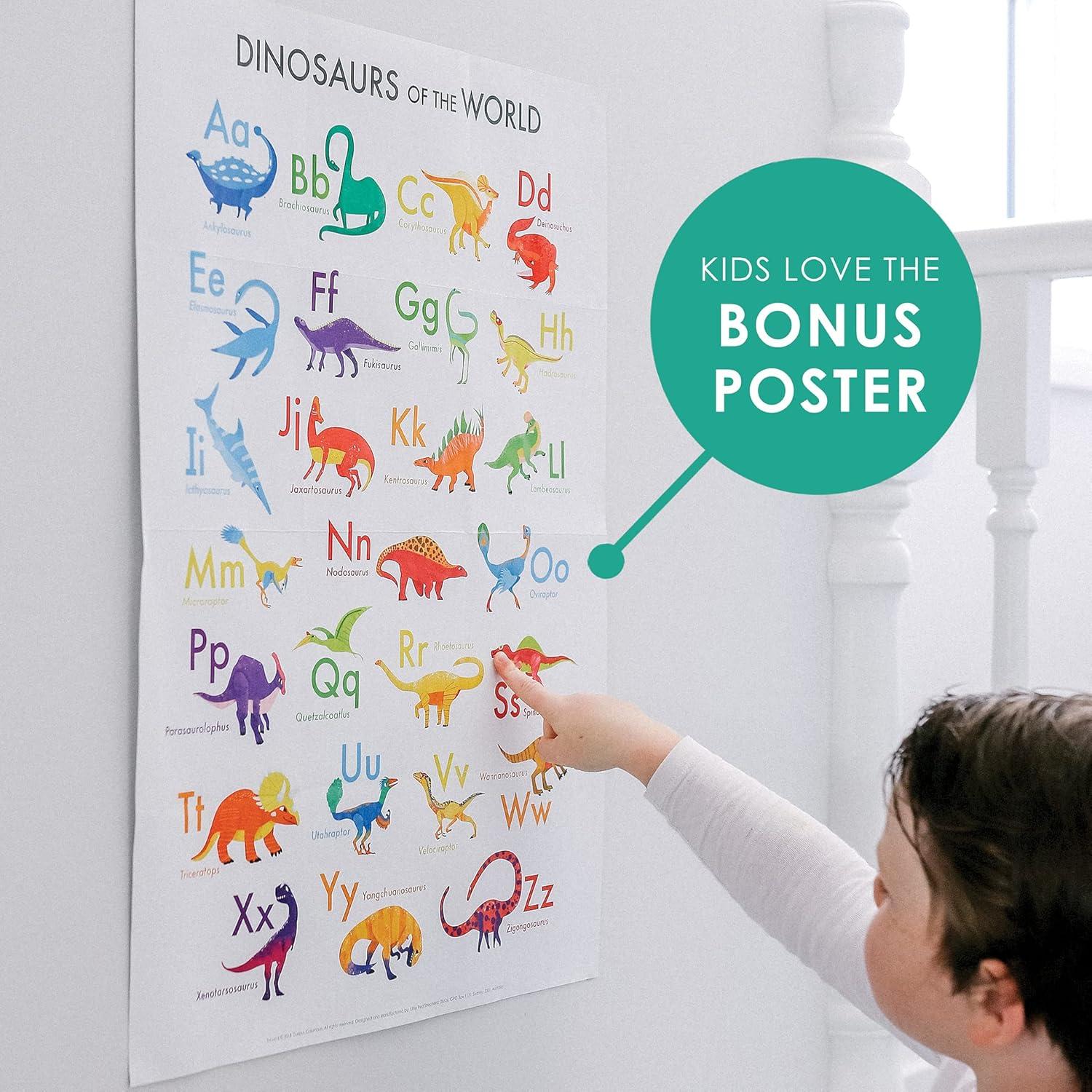 Imanes de Dinosaurios y Letras Curious Columbus - Set de 52