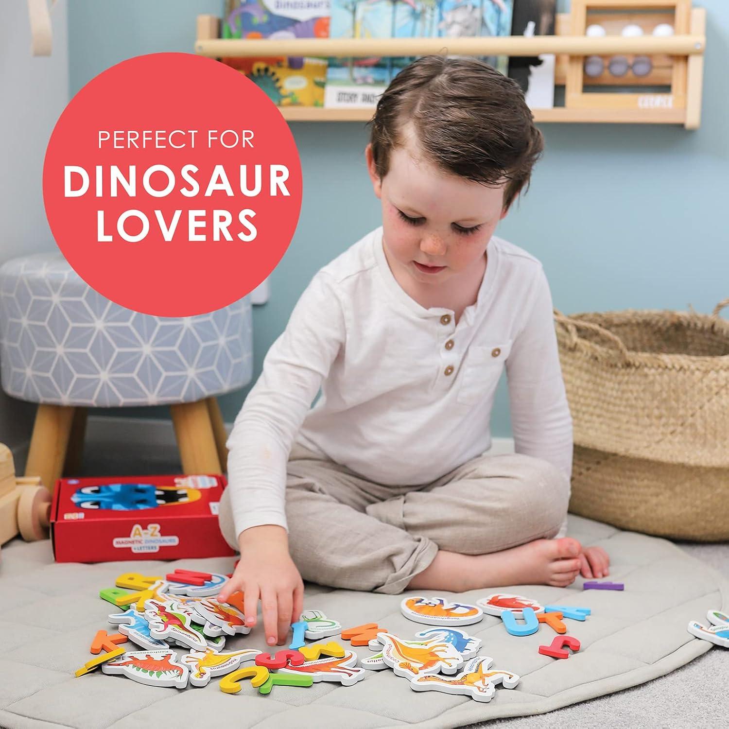 Imanes de Dinosaurios y Letras Curious Columbus - Set de 52