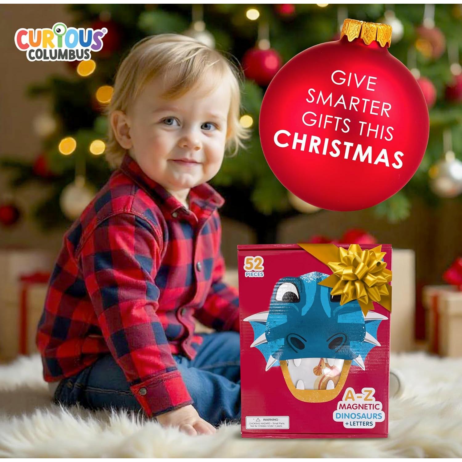 Imanes de Dinosaurios y Letras Curious Columbus - Set de 52