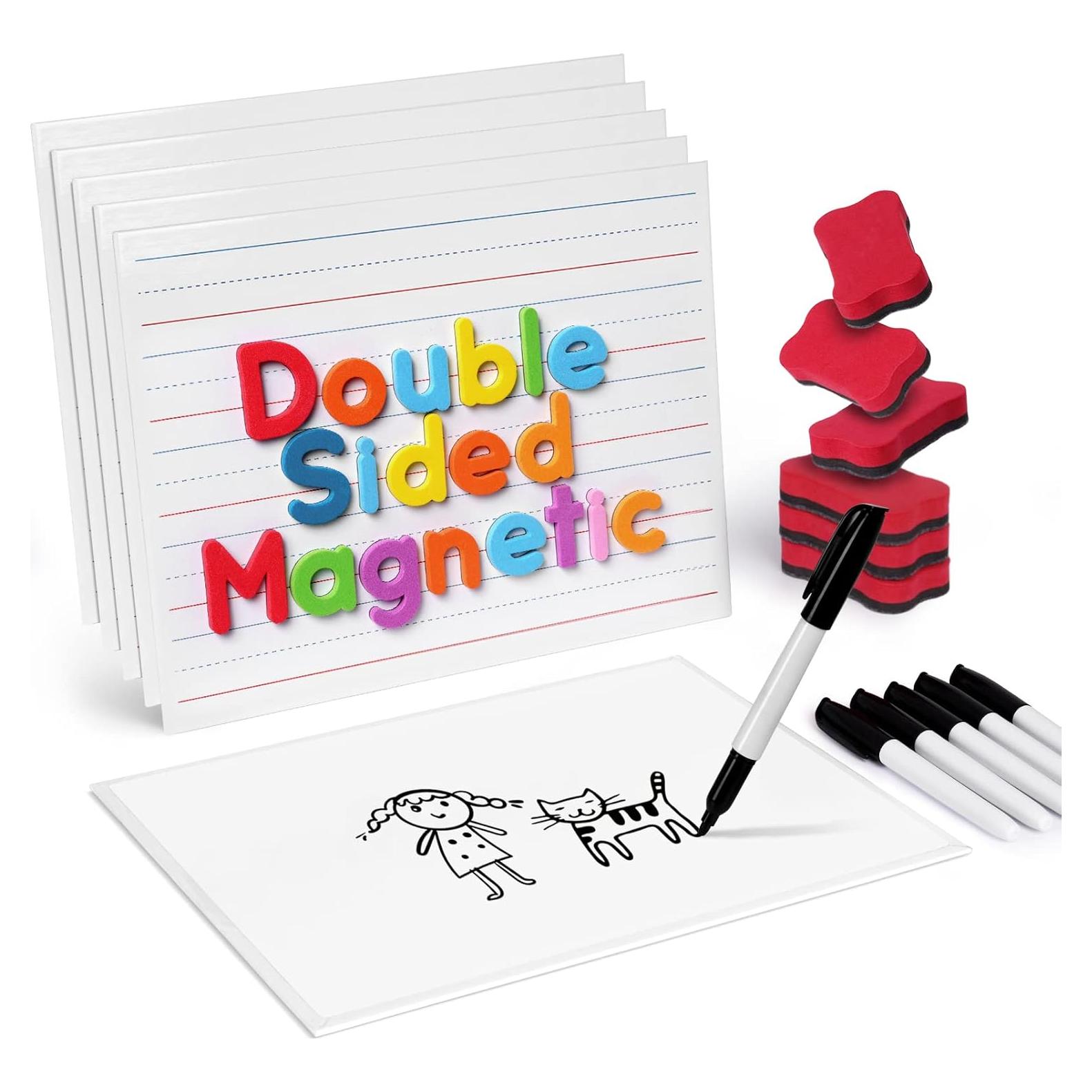 GAMENOTE Conjunto de 6 Pizarras Magnéticas Doble Cara 23x30.5 cm