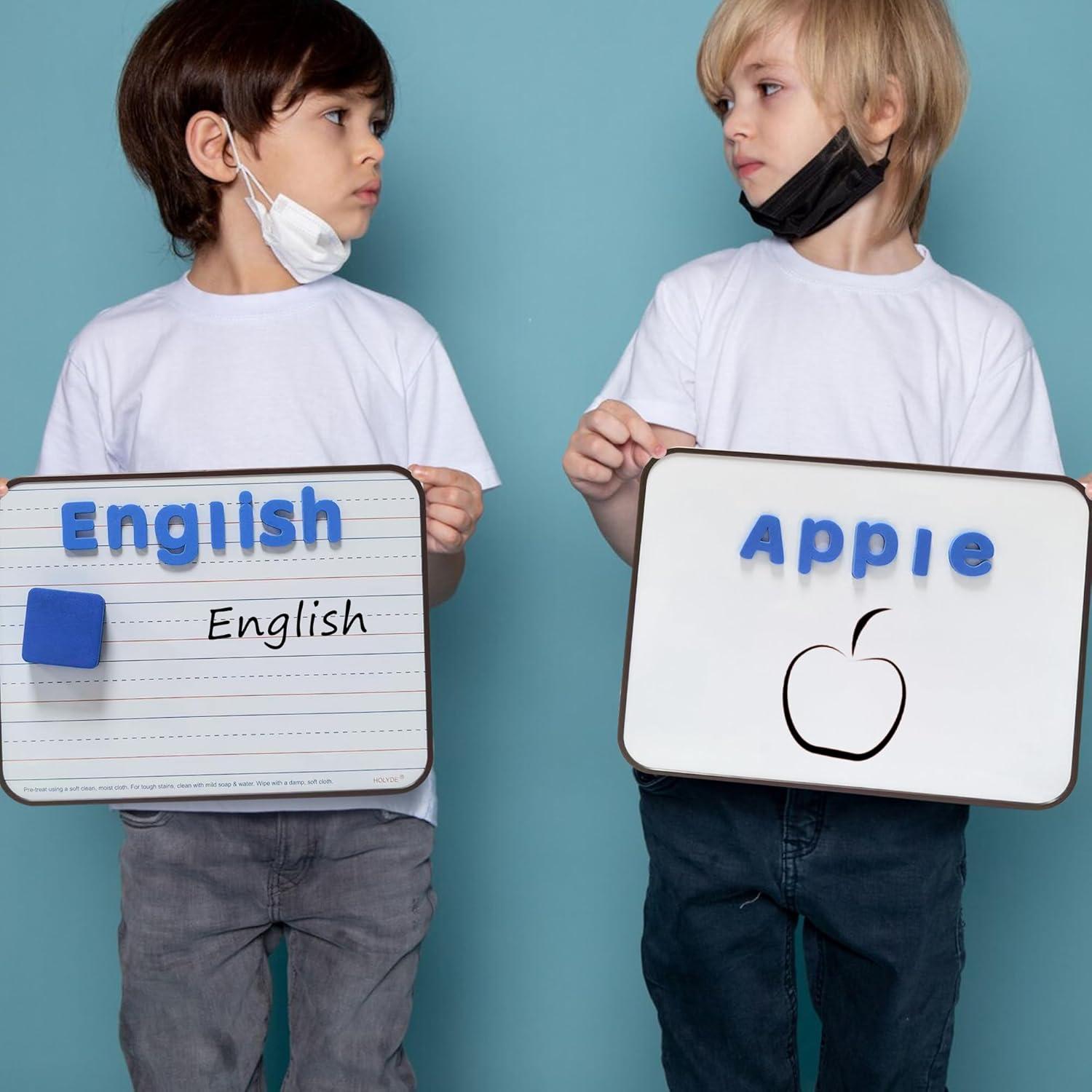 Paquete de 6 Pizarras Magnéticas Doble Cara HOLYDE 30x22 cm