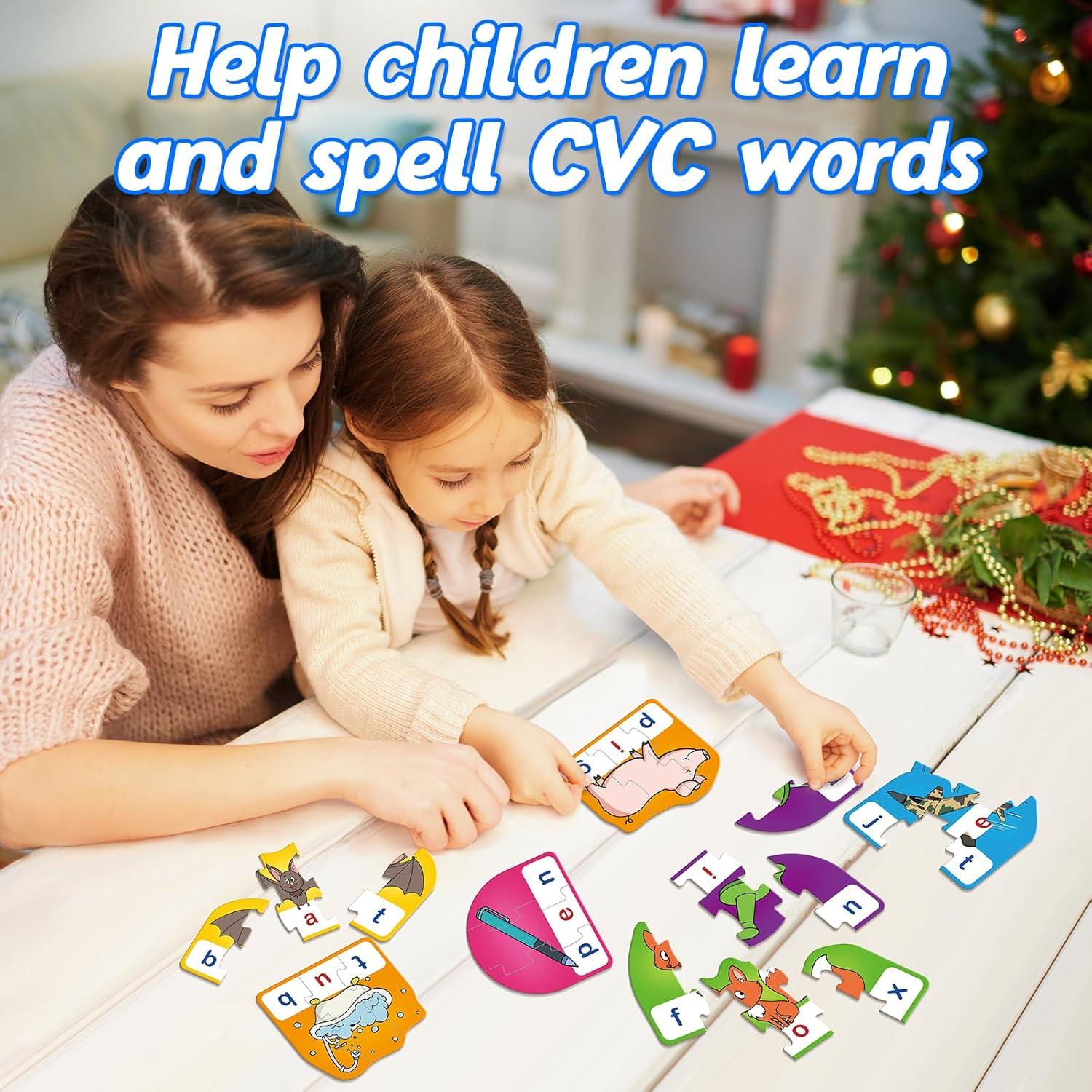 Rompecabezas CVC para Niños - 20 Tarjetas Educativas