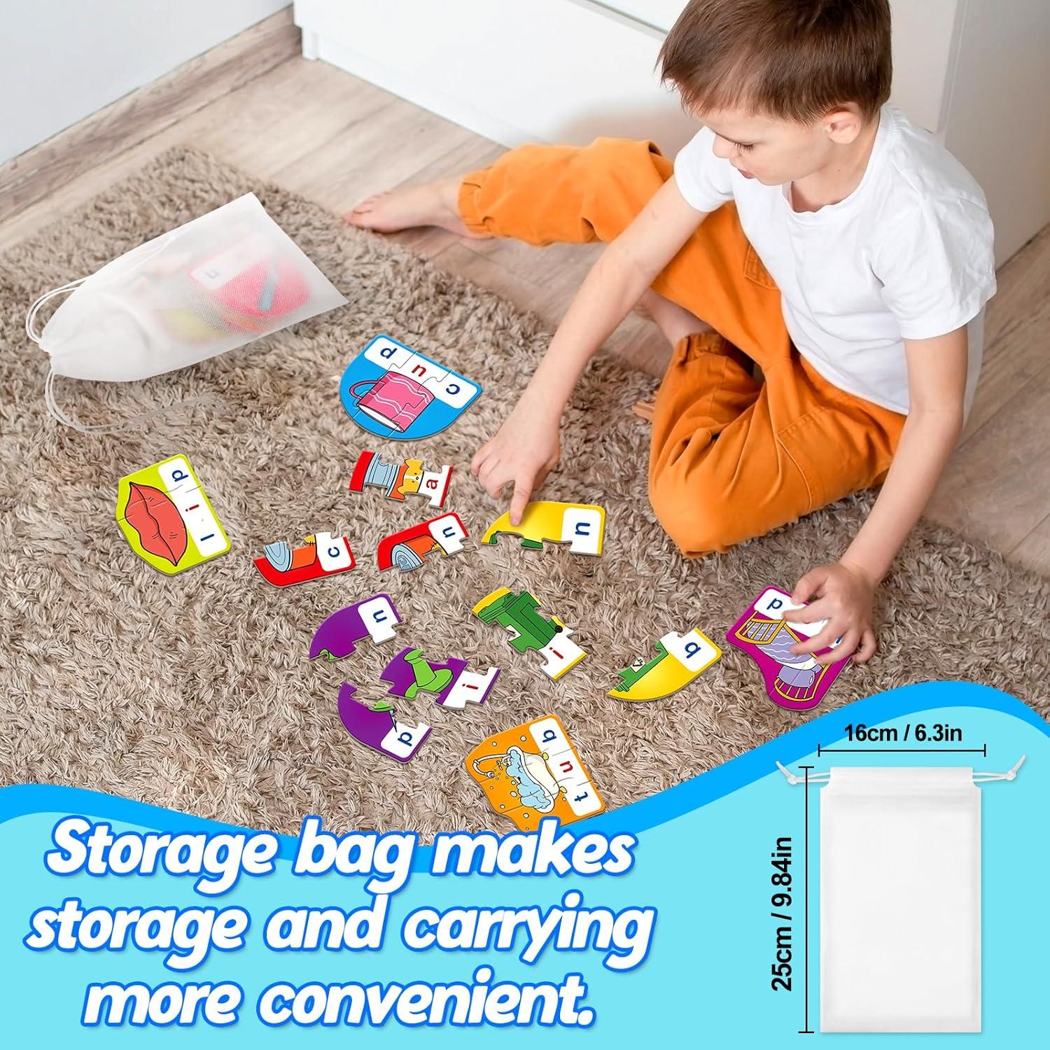 Rompecabezas CVC para Niños - 20 Tarjetas Educativas