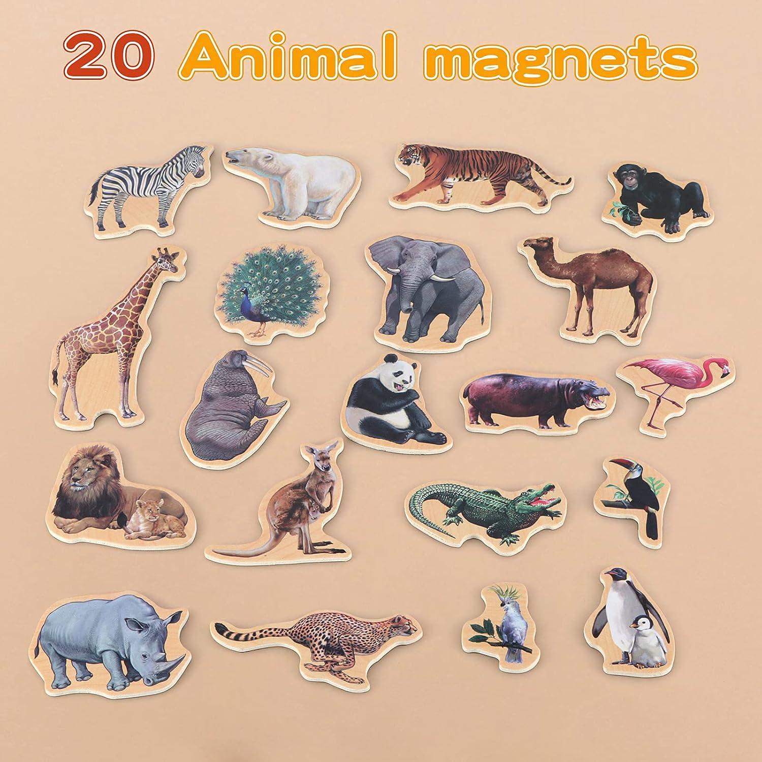 Imanes de Refrigerador Steventoys - Animales de Madera 20 Piezas