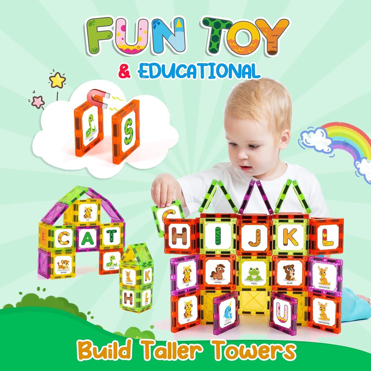 Juguetes de Aprendizaje Magnéticos Windidi - Alfabeto Animal 48PCS