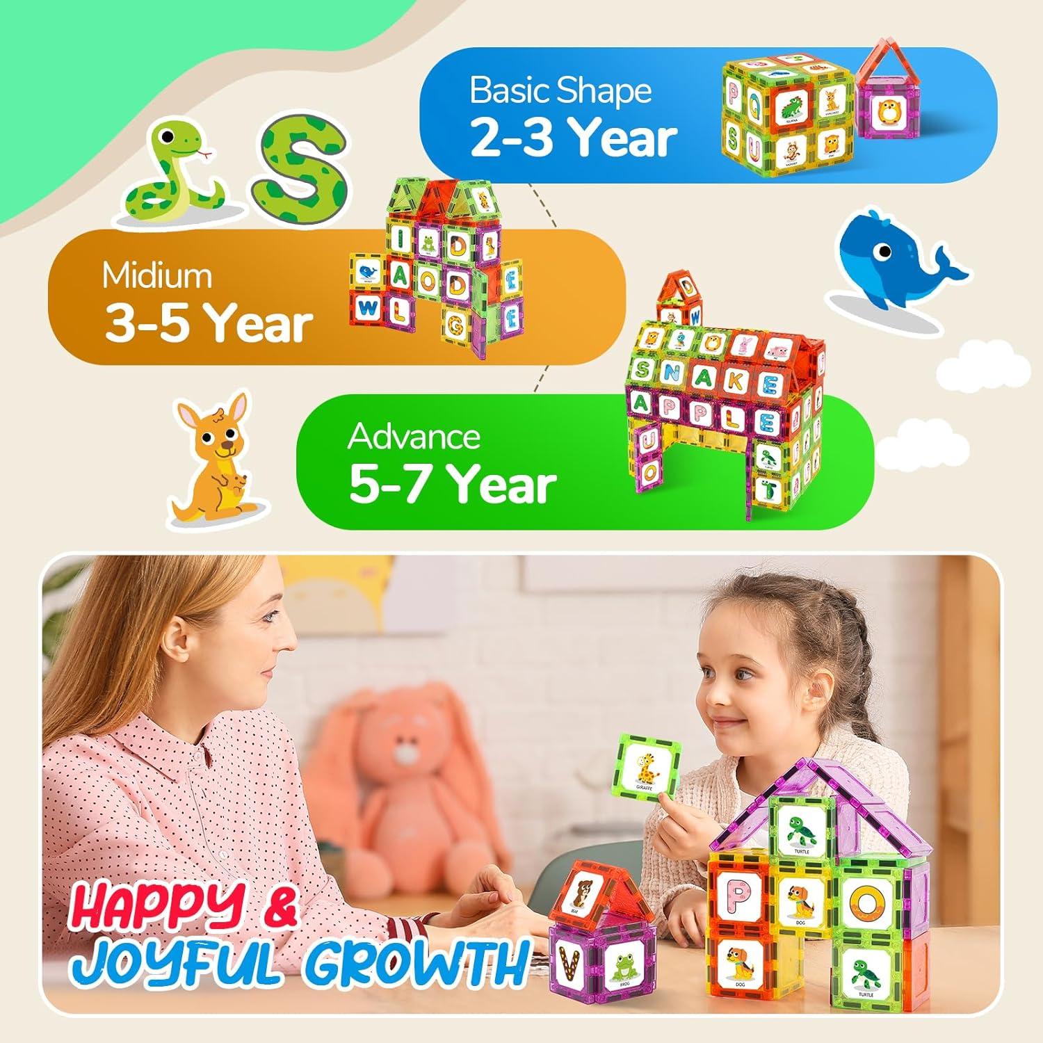 Juguetes de Aprendizaje Magnéticos Windidi - Alfabeto Animal 48PCS