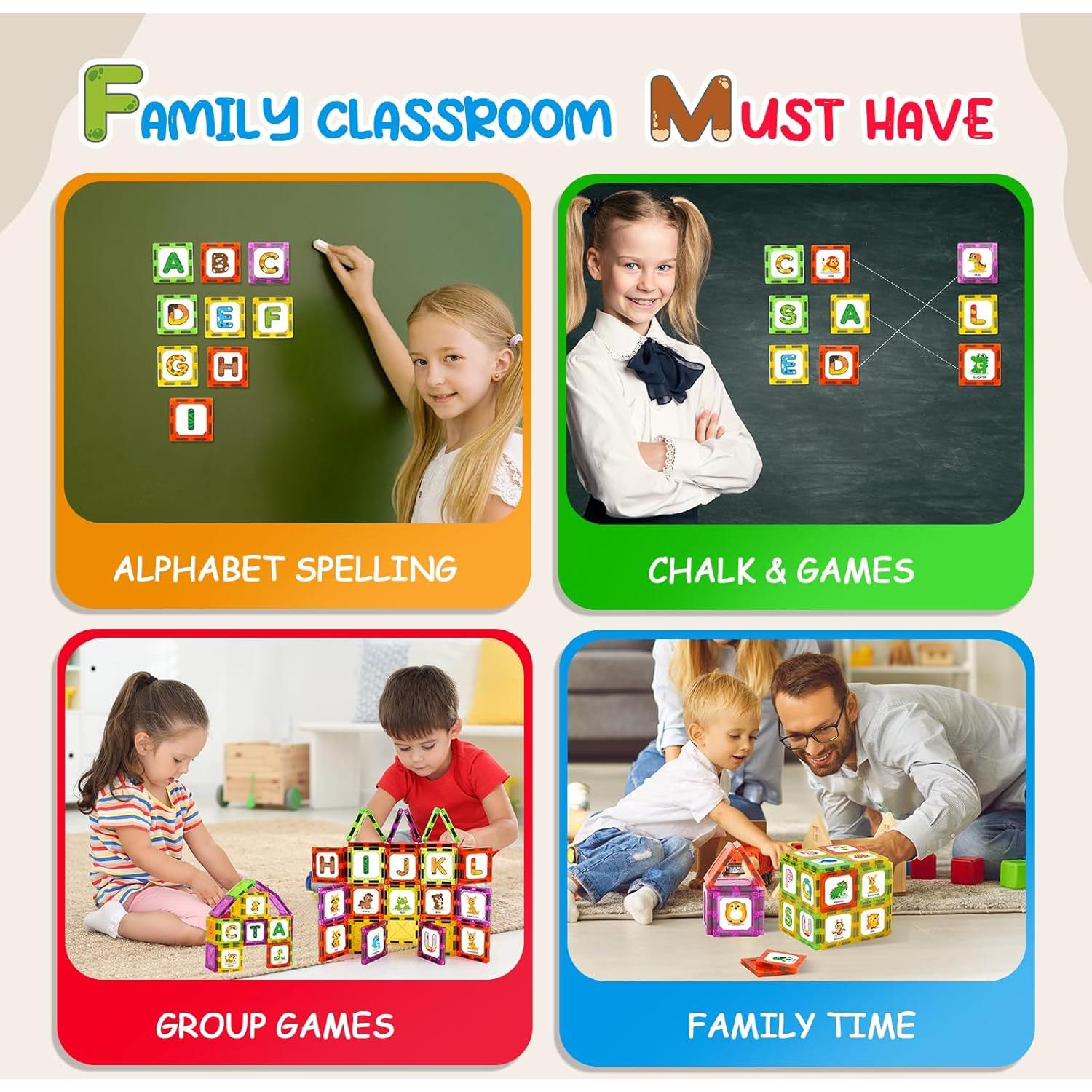 Juguetes de Aprendizaje Magnéticos Windidi - Alfabeto Animal 48PCS