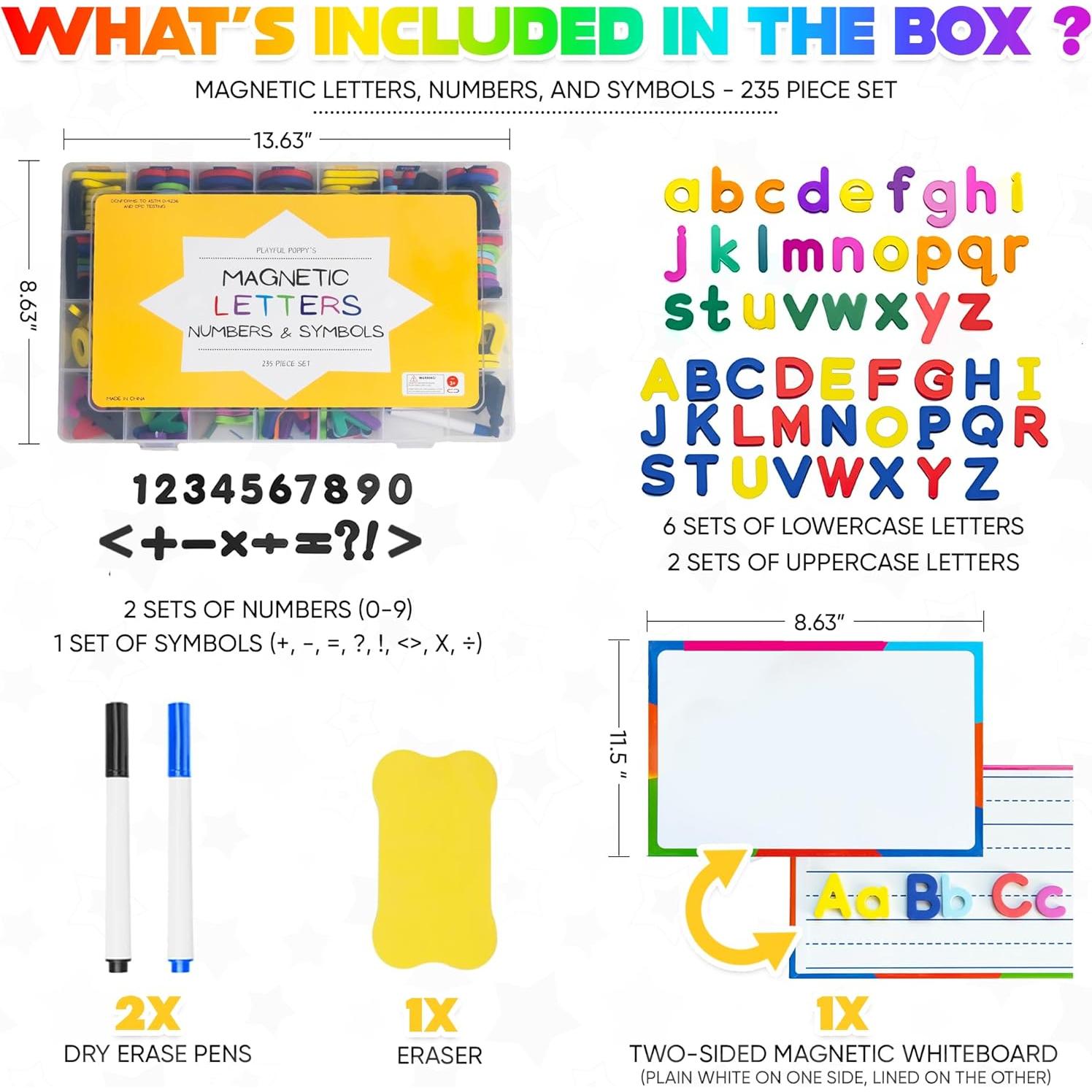 Juego de Letras Magnéticas Poppy Juguetón 235 Piezas Educativo