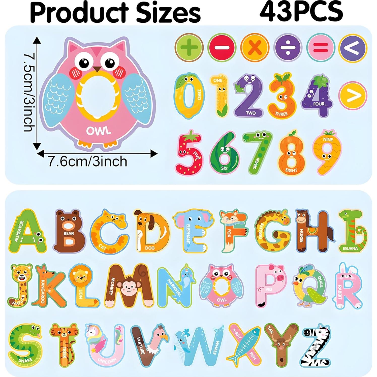 Imanes Magnéticos de Letras y Números JZZNNFEZA - 43 Piezas