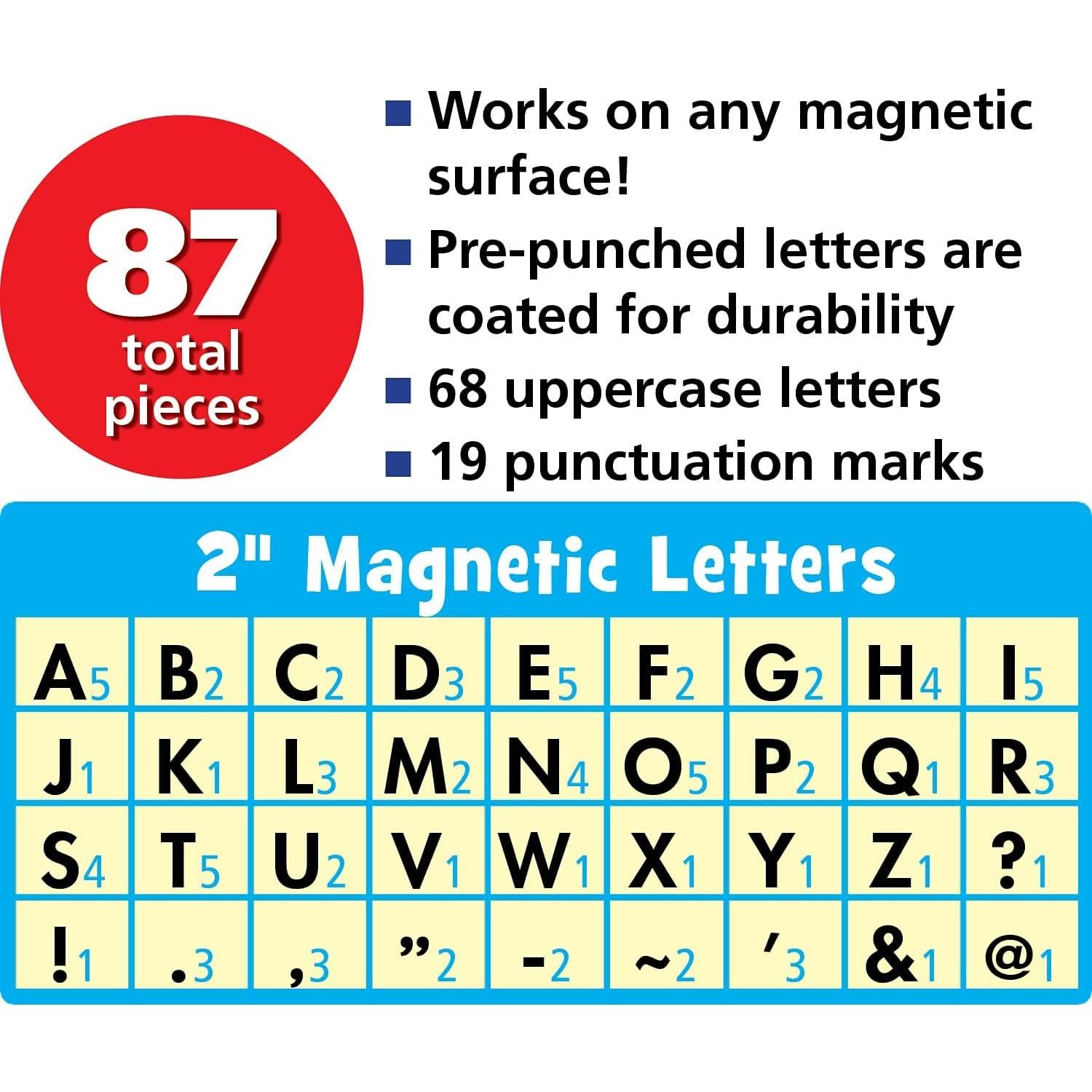 Letras Magnéticas Coloridas Recursos Creados por el Maestro 87 Piezas