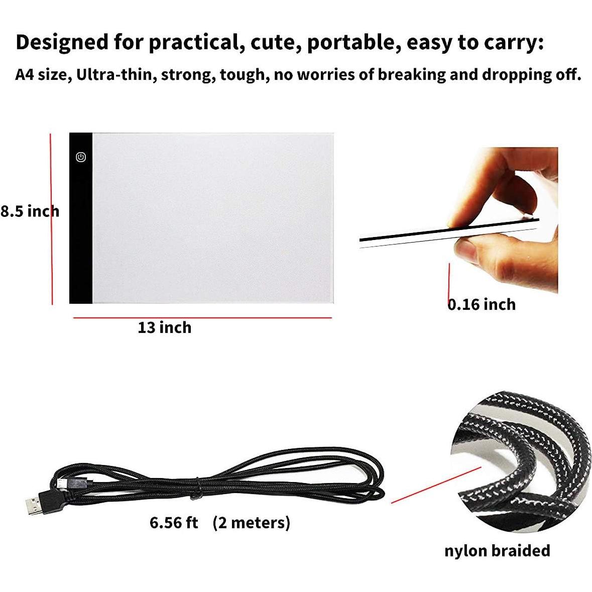 Caja de Luz LED A4 Portátil Fanglingtech Dimmable USB