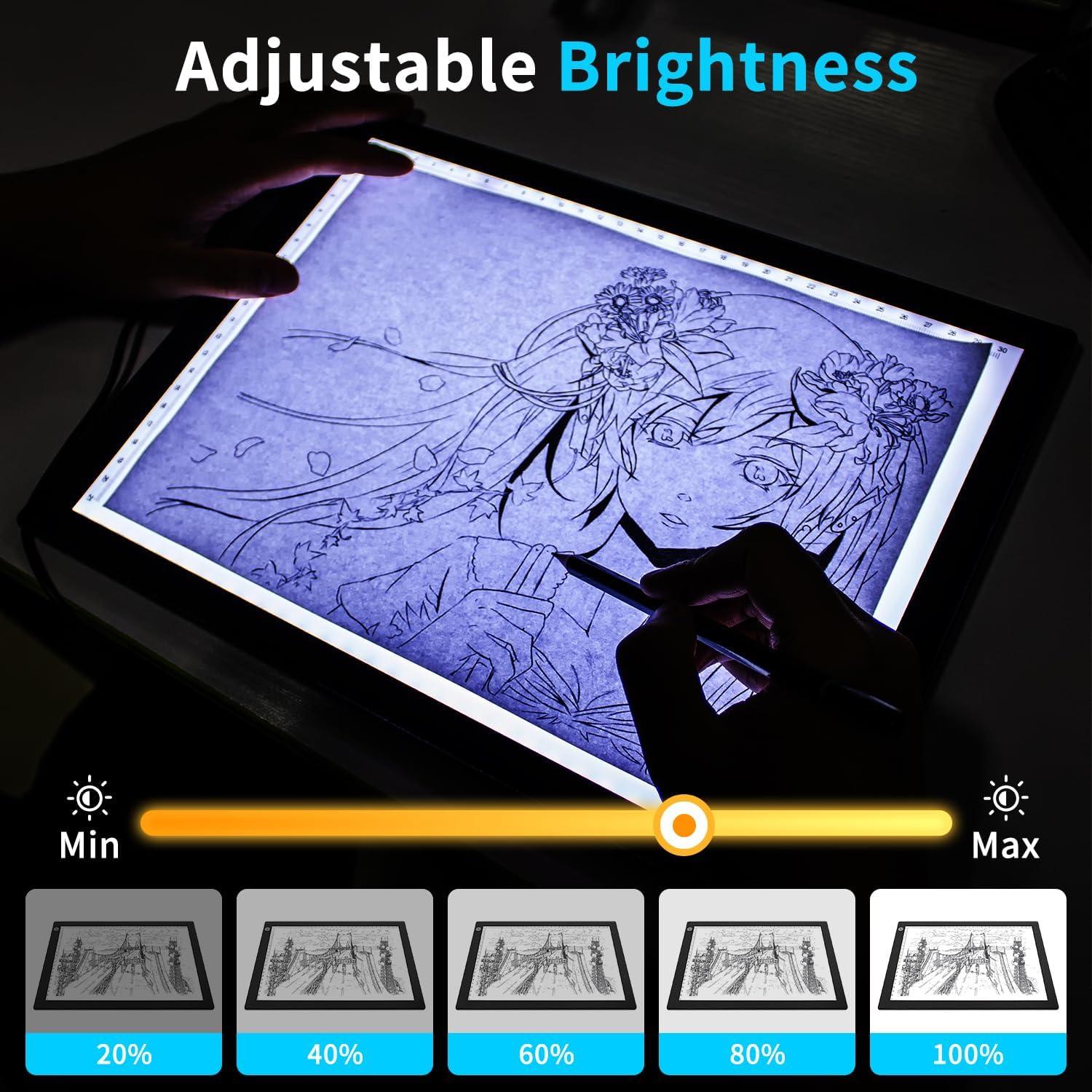 Mesa de Luz Portátil Tiktecklab KBT-A4G 9x12" LED Ajustable