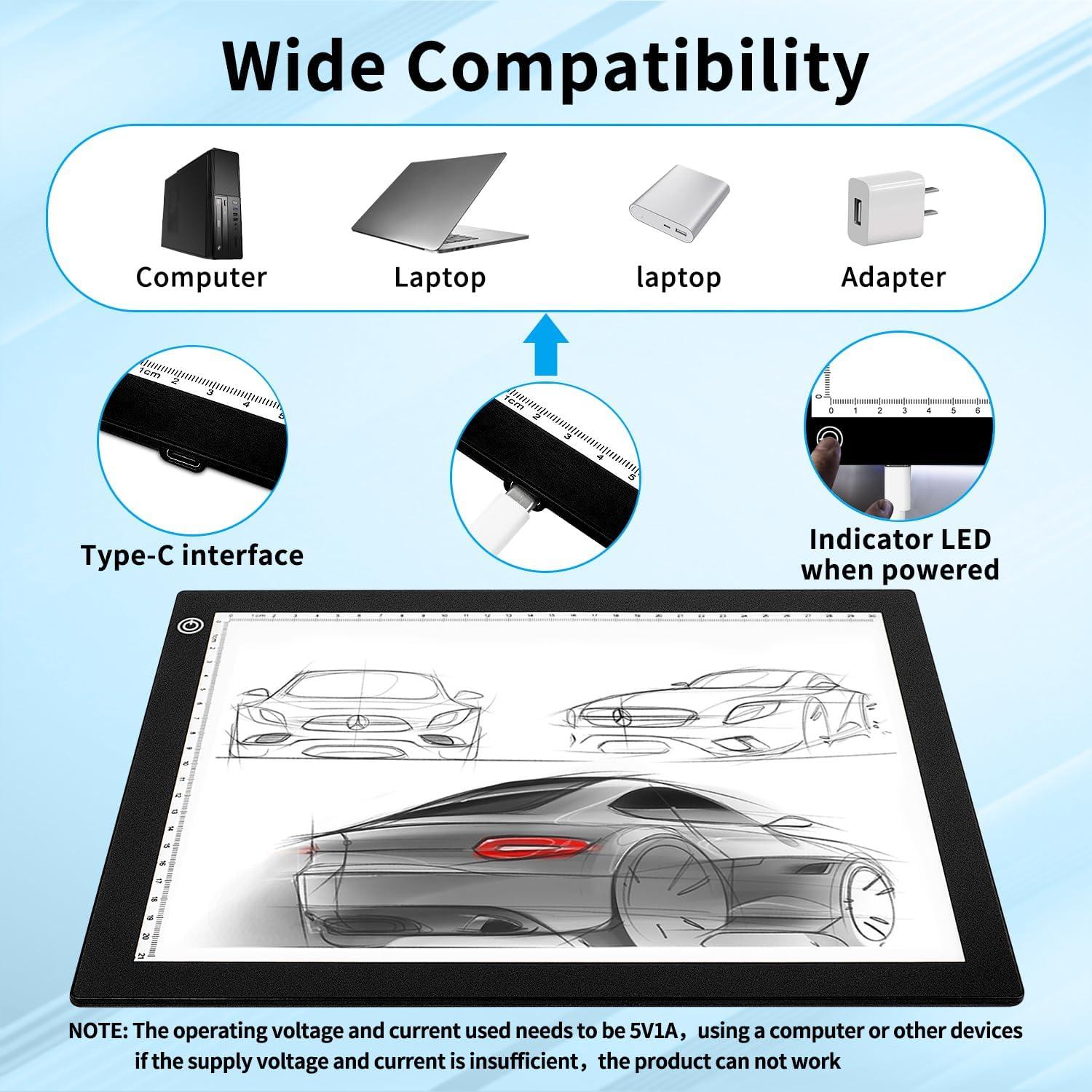 Mesa de Luz Portátil Tiktecklab KBT-A4G 9x12" LED Ajustable