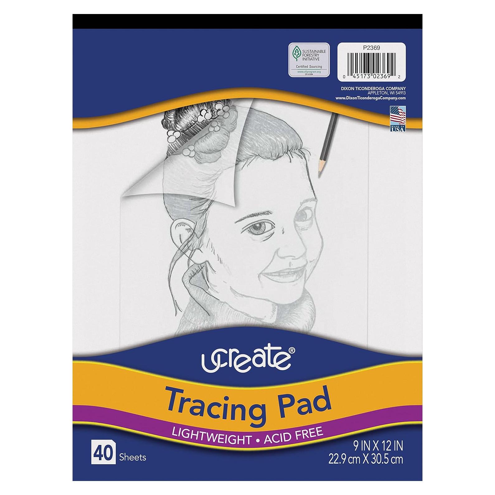 Papel de Calco UCREATE Blanco 40 Hojas 22.86x30.48 cm