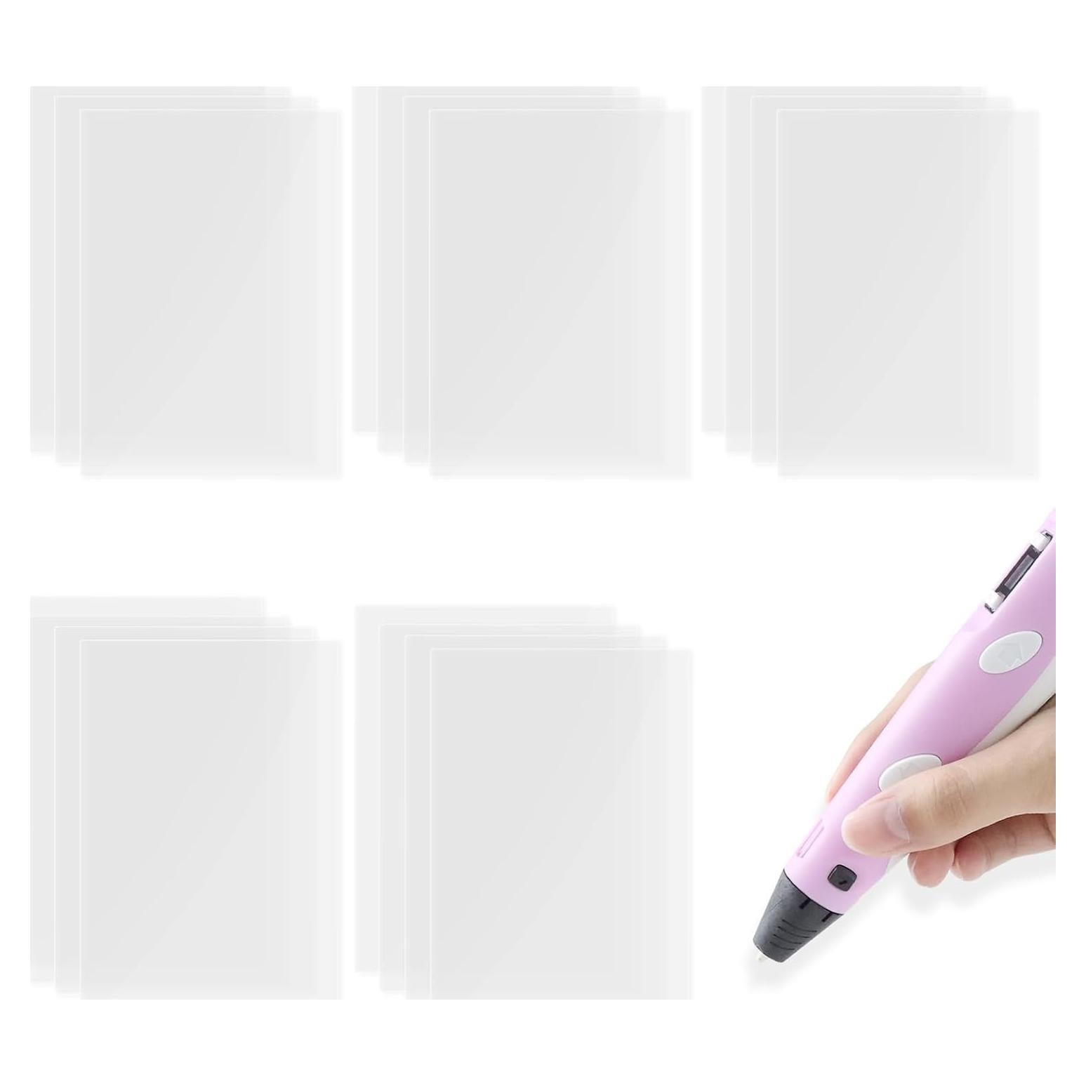 20 Piezas Alfombrilla Transparente para Pluma 3D CKMOREL 20x14cm