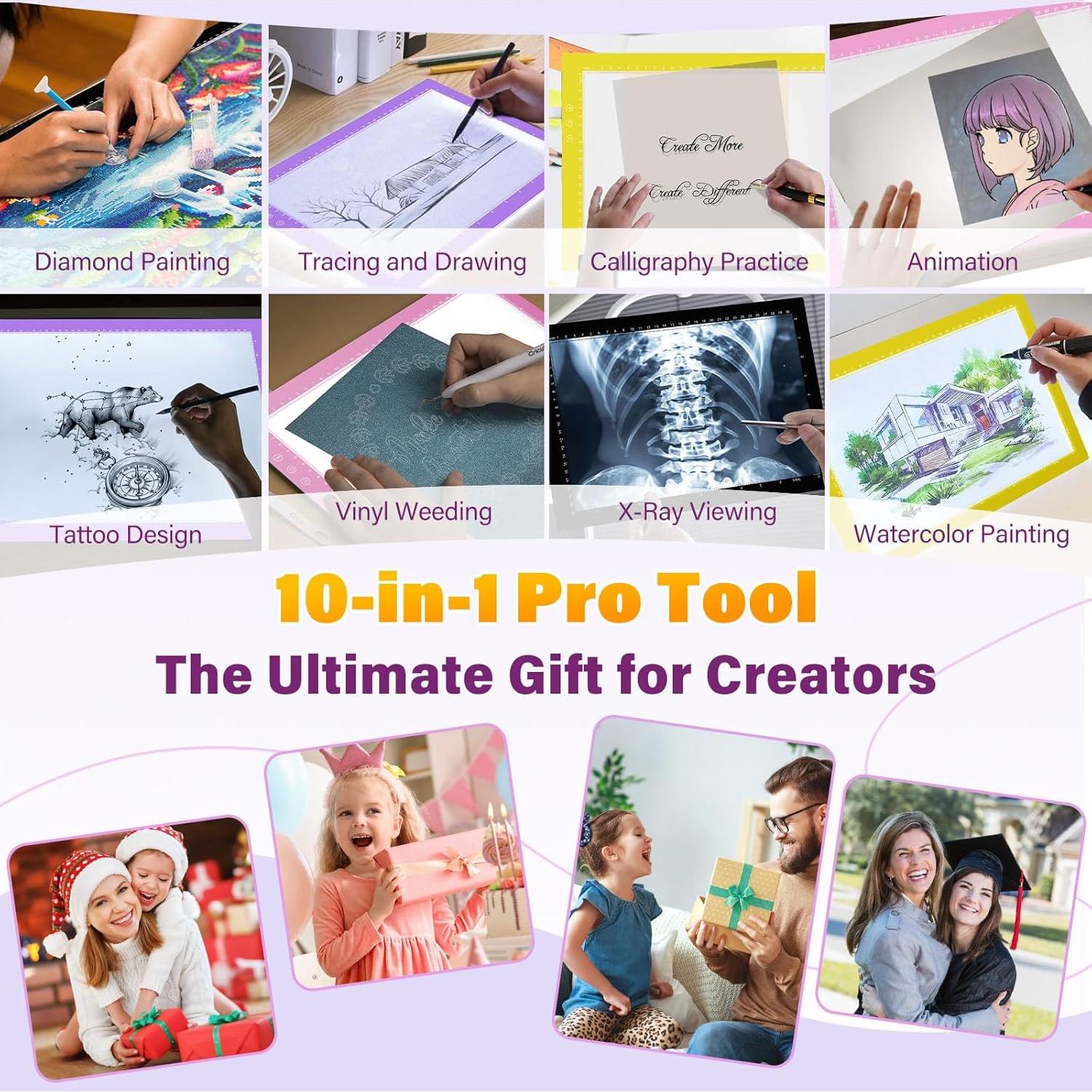 Caja de Luz ZEXALIGHT A4 Rosa con 8 Niveles y 3 Modos