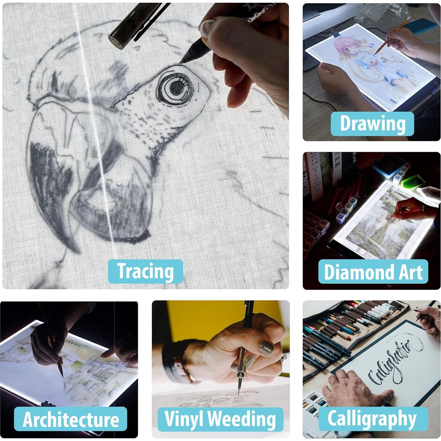 Almohadilla de Luz LED ArtSkills A4 Ultra Delgado USB 3 Modos