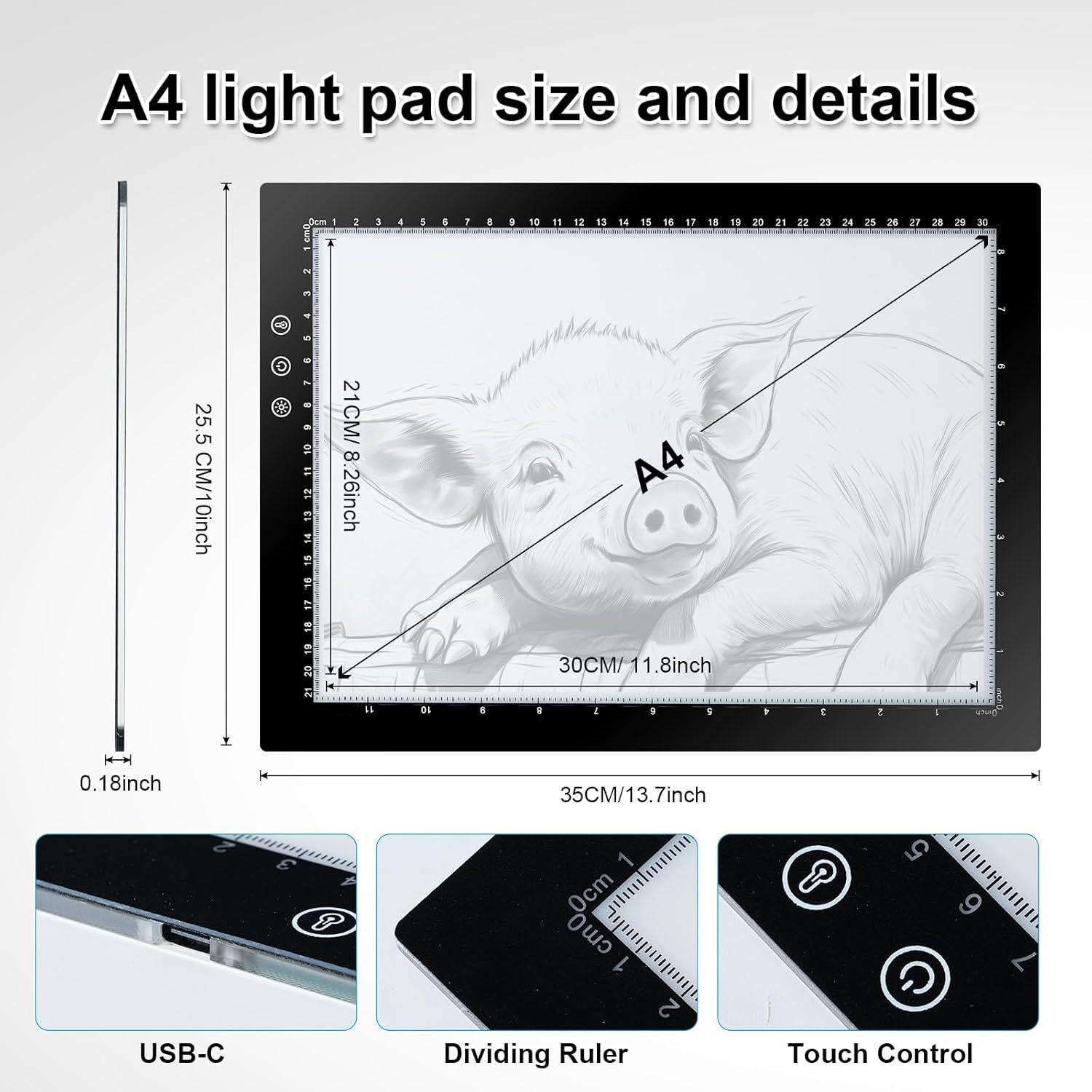 Tablero de Luz A4 XVV LED con 3 Modos y 8 Niveles de Brillo