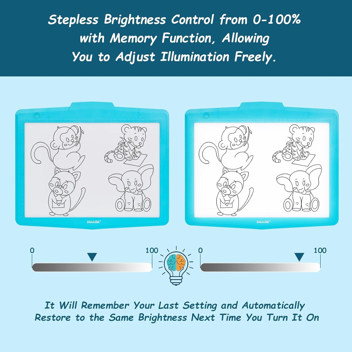 Pad de Trazado LED A4 IMAGE Azul, Tableta de Dibujo Recargable