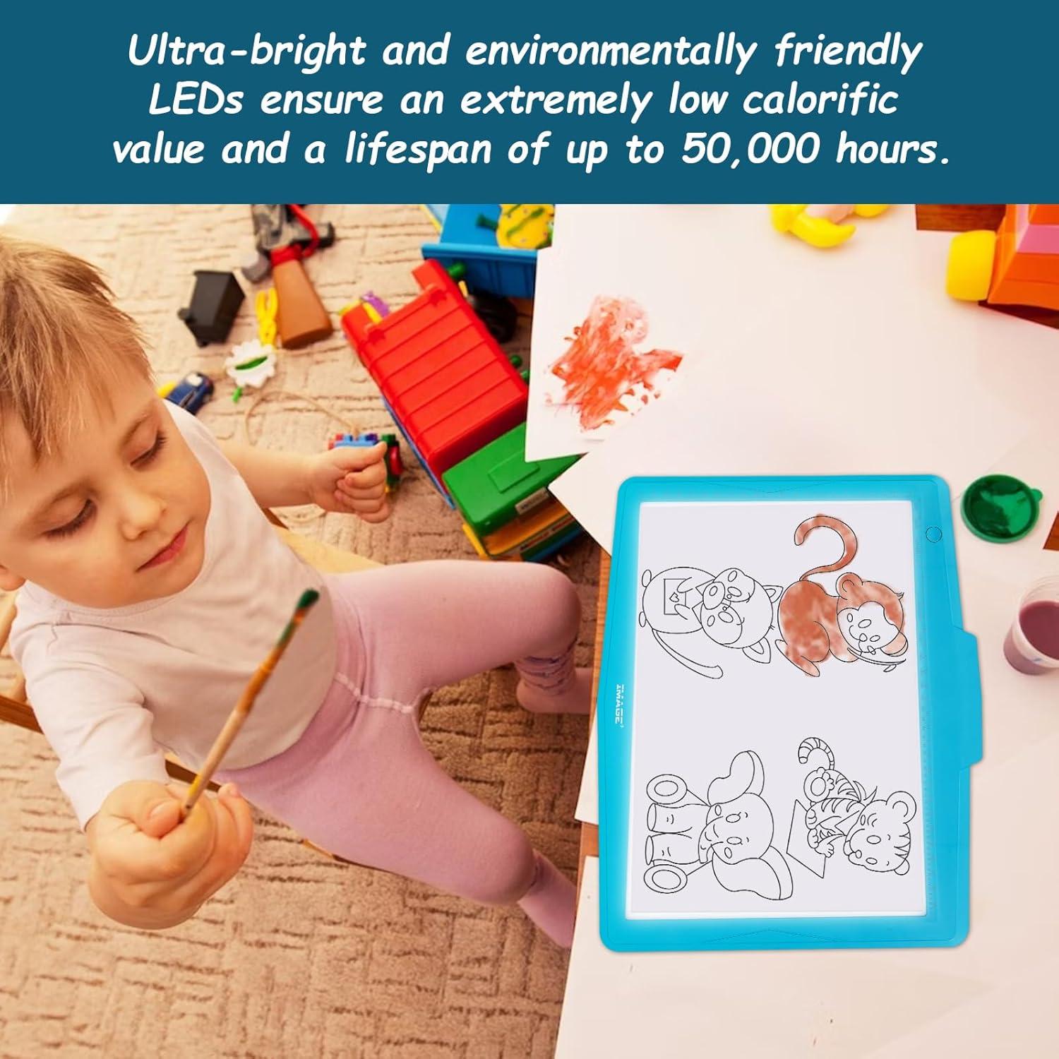 Pad de Trazado LED A4 IMAGE Azul, Tableta de Dibujo Recargable