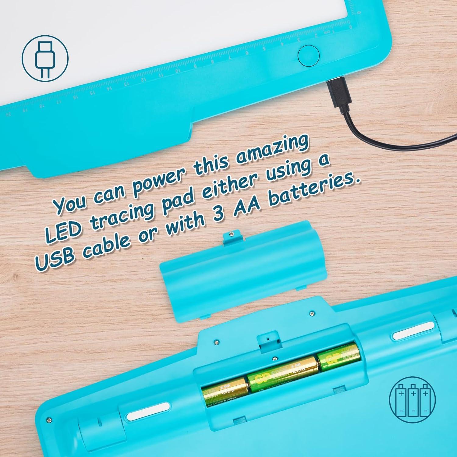 Pad de Trazado LED A4 IMAGE Azul, Tableta de Dibujo Recargable