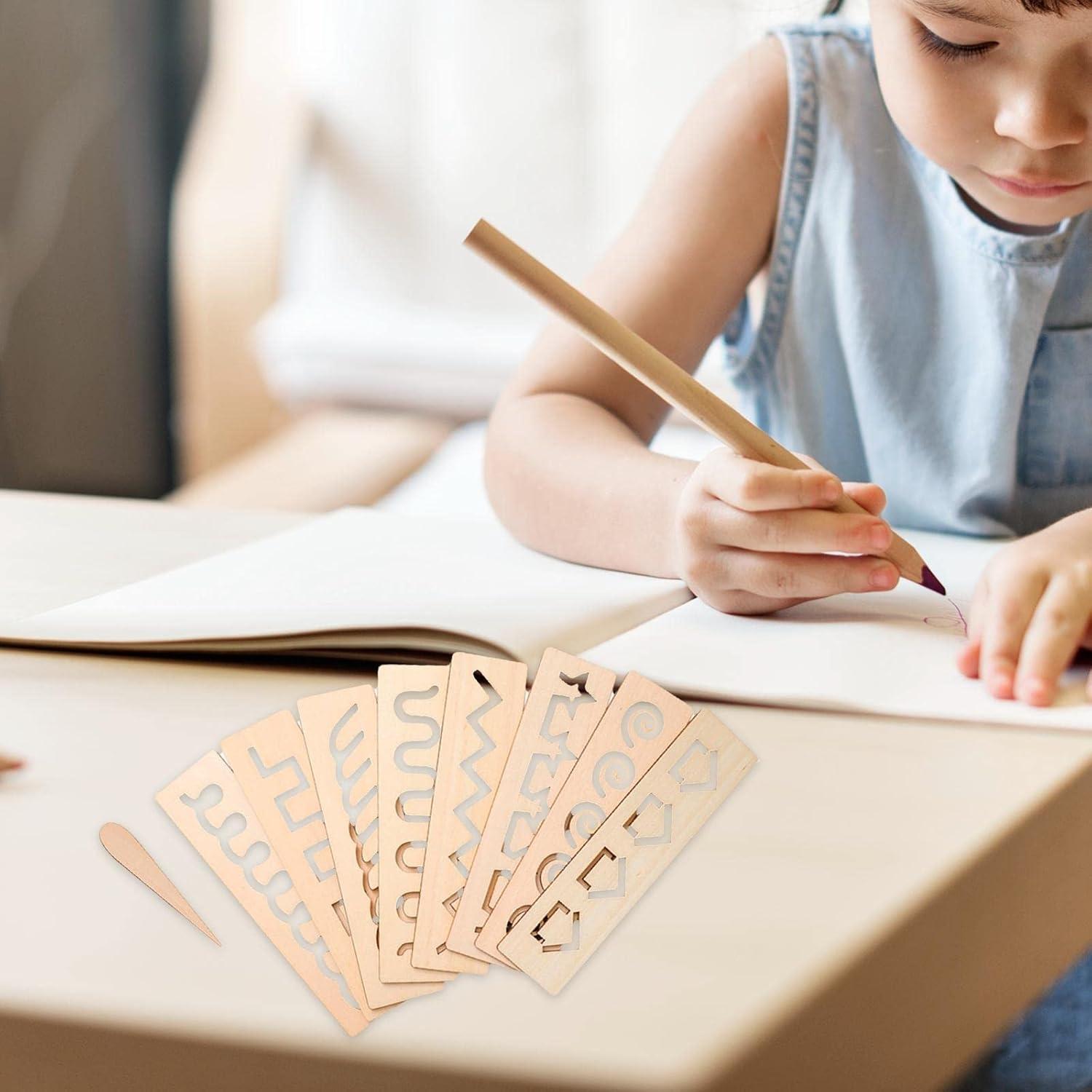 Tablero de Trazado de Madera Montessori 20x5cm para Niños