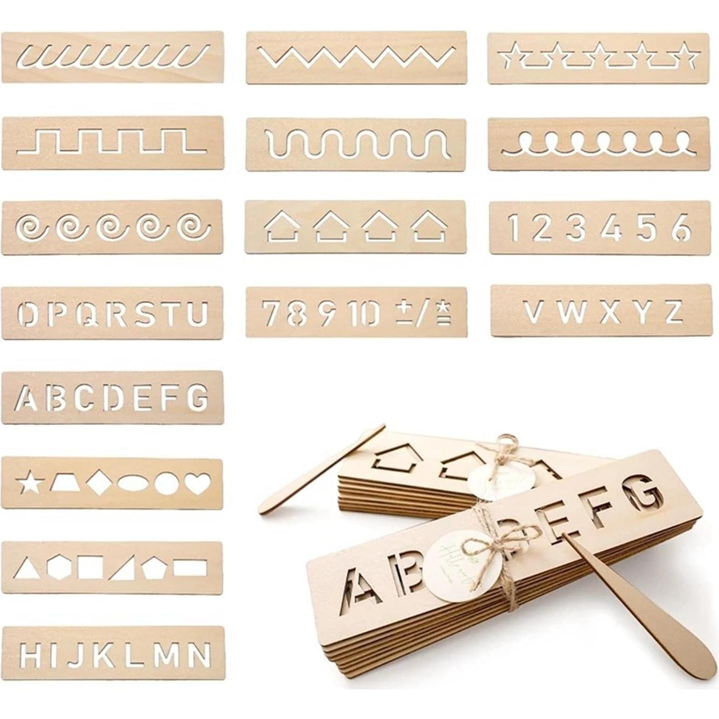 Tablero de Trazado de Madera Montessori 20x5cm para Niños