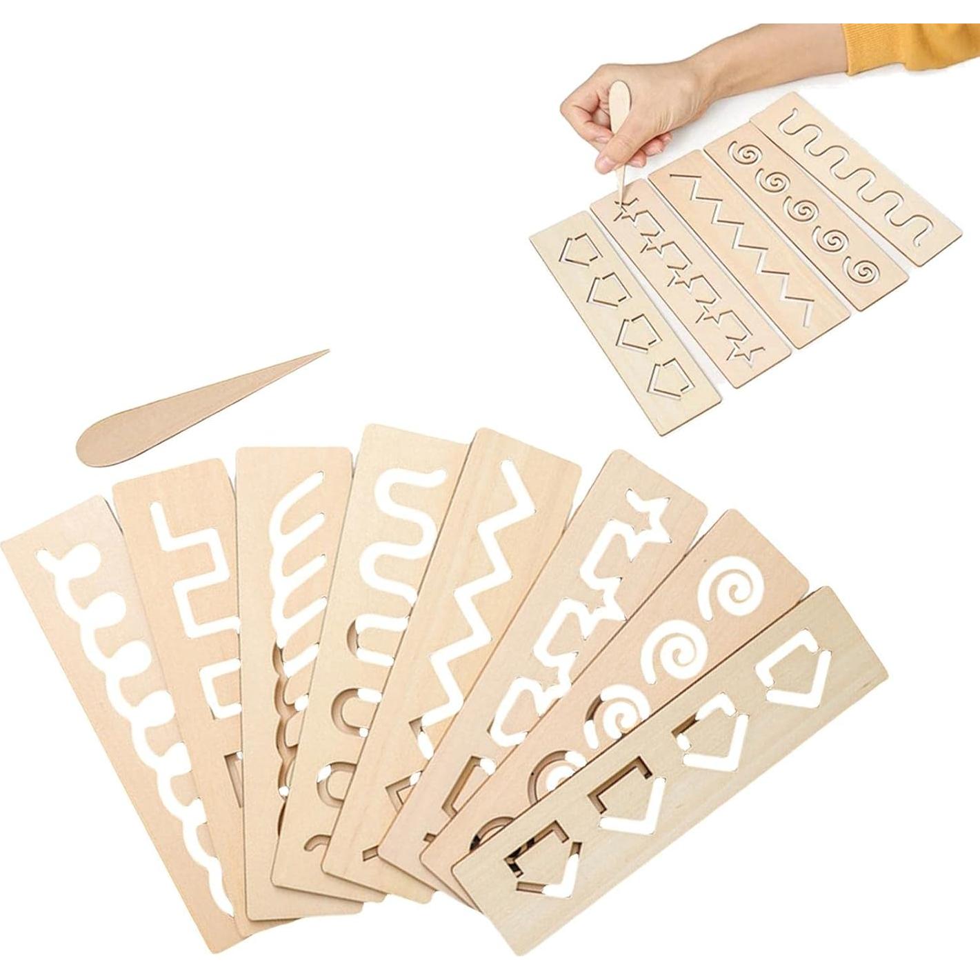 Tablero de Trazado de Madera Montessori 20x5cm para Niños