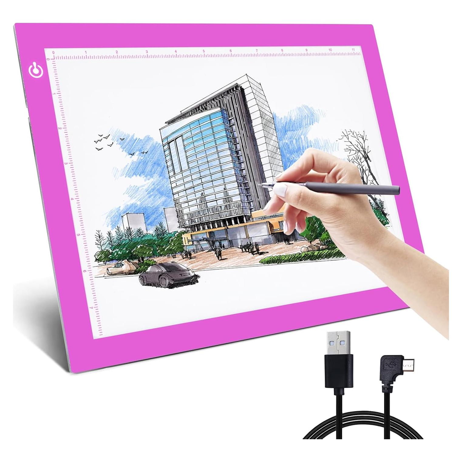 Mesa de Luz A4 NXENTC LED Rosa Ultra Fina Brillo Ajustable