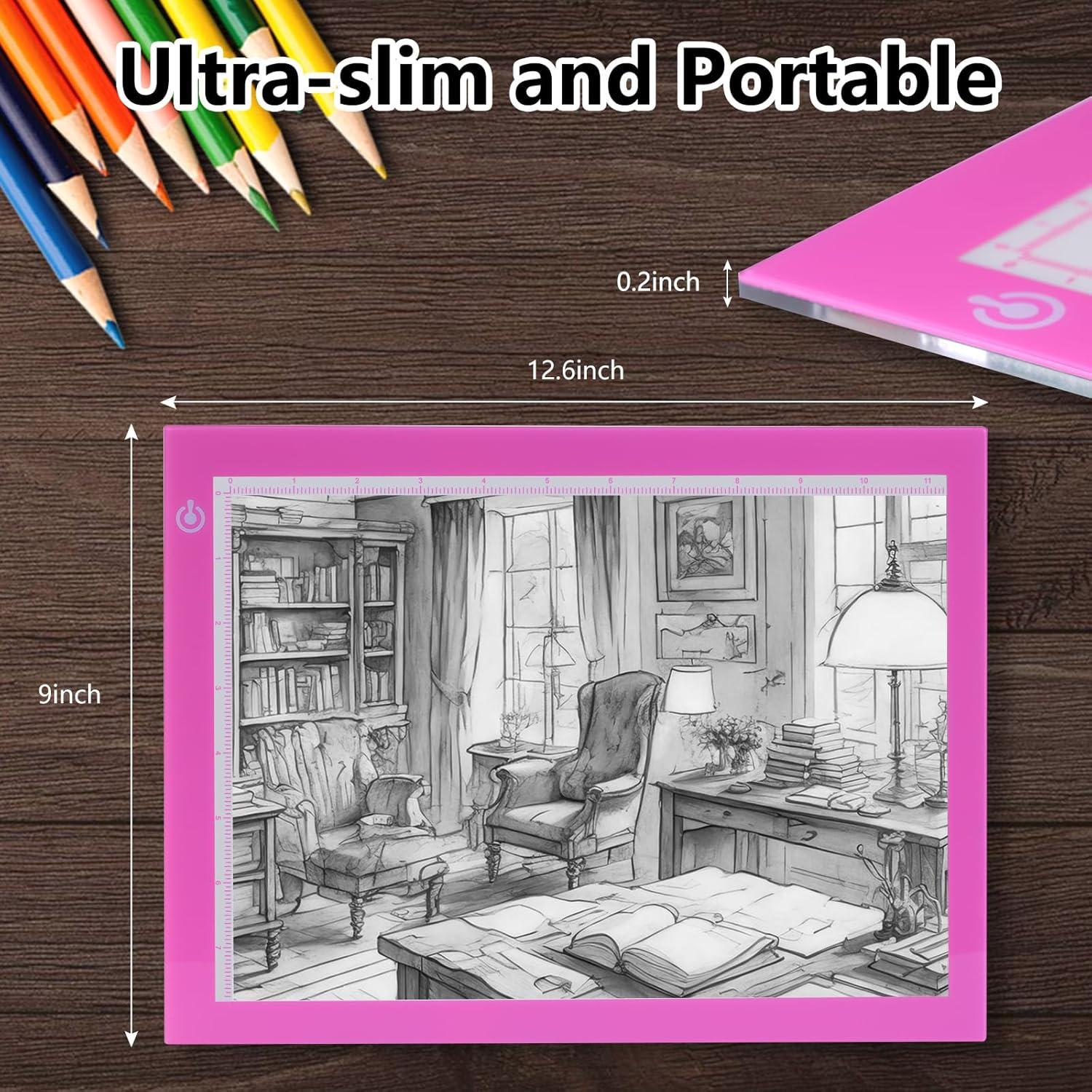 Mesa de Luz A4 NXENTC LED Rosa Ultra Fina Brillo Ajustable