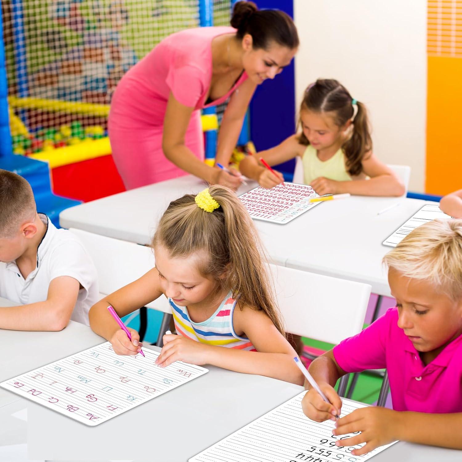 24 Pizarras Borrables Naozinebi Doble Cara 30x22 cm para Niños