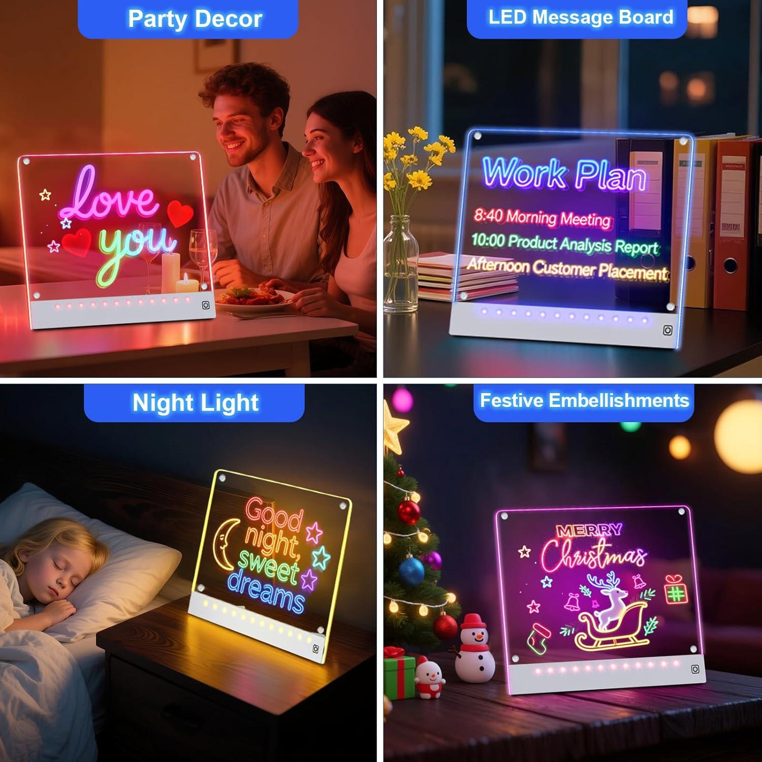 Tablero de Dibujo LED Yecuip Recargable 29.7x21 cm 7 Colores