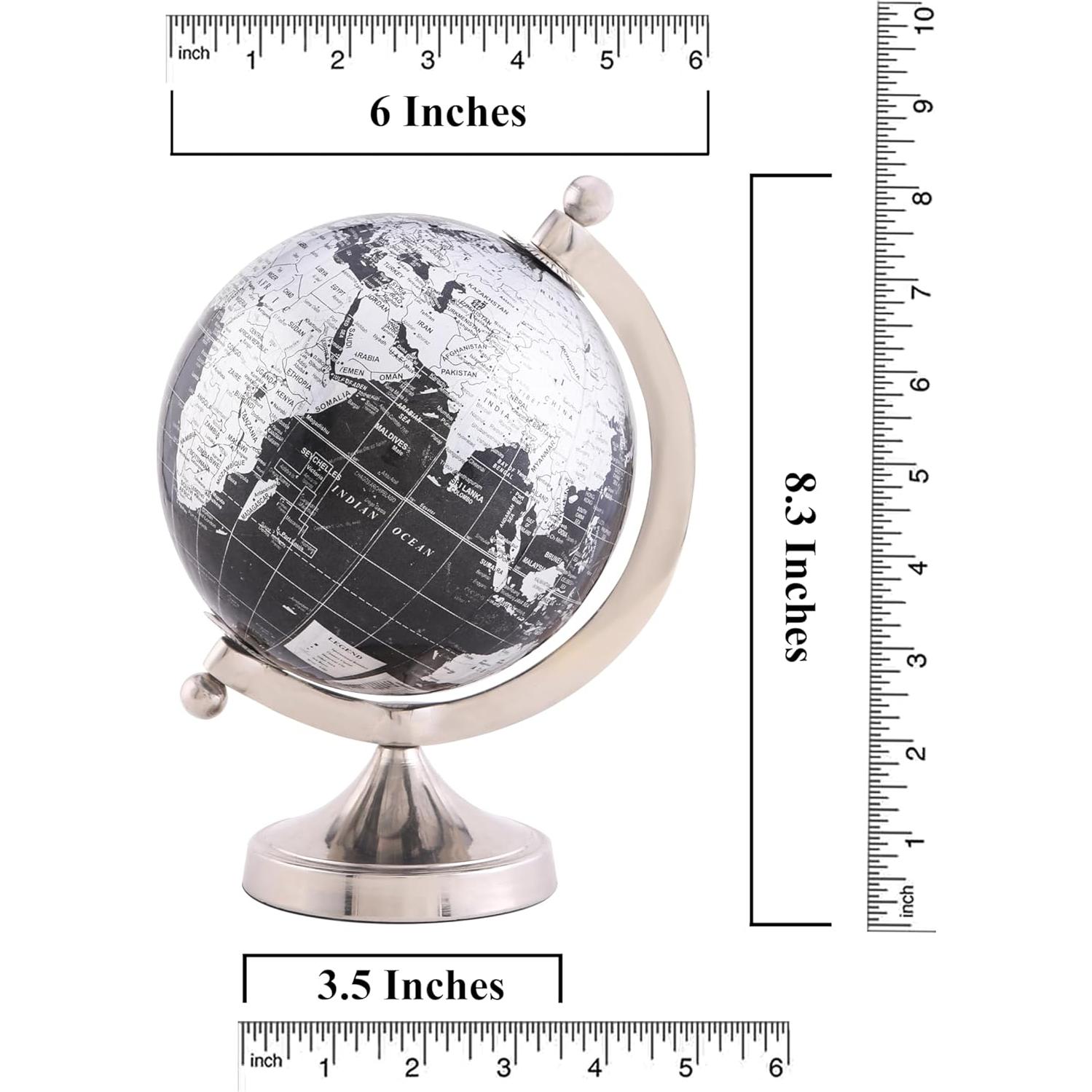 Globo Terráqueo Decorativo Rely+ 5" con Soporte de Metal