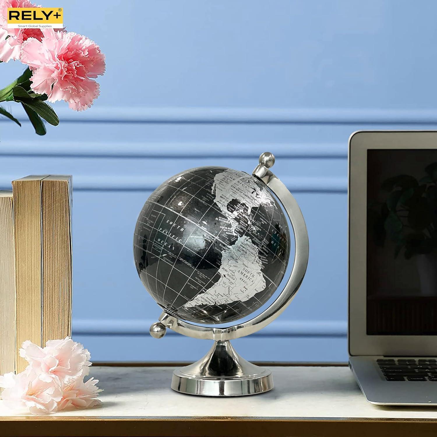 Globo Terráqueo Decorativo Rely+ 5" con Soporte de Metal