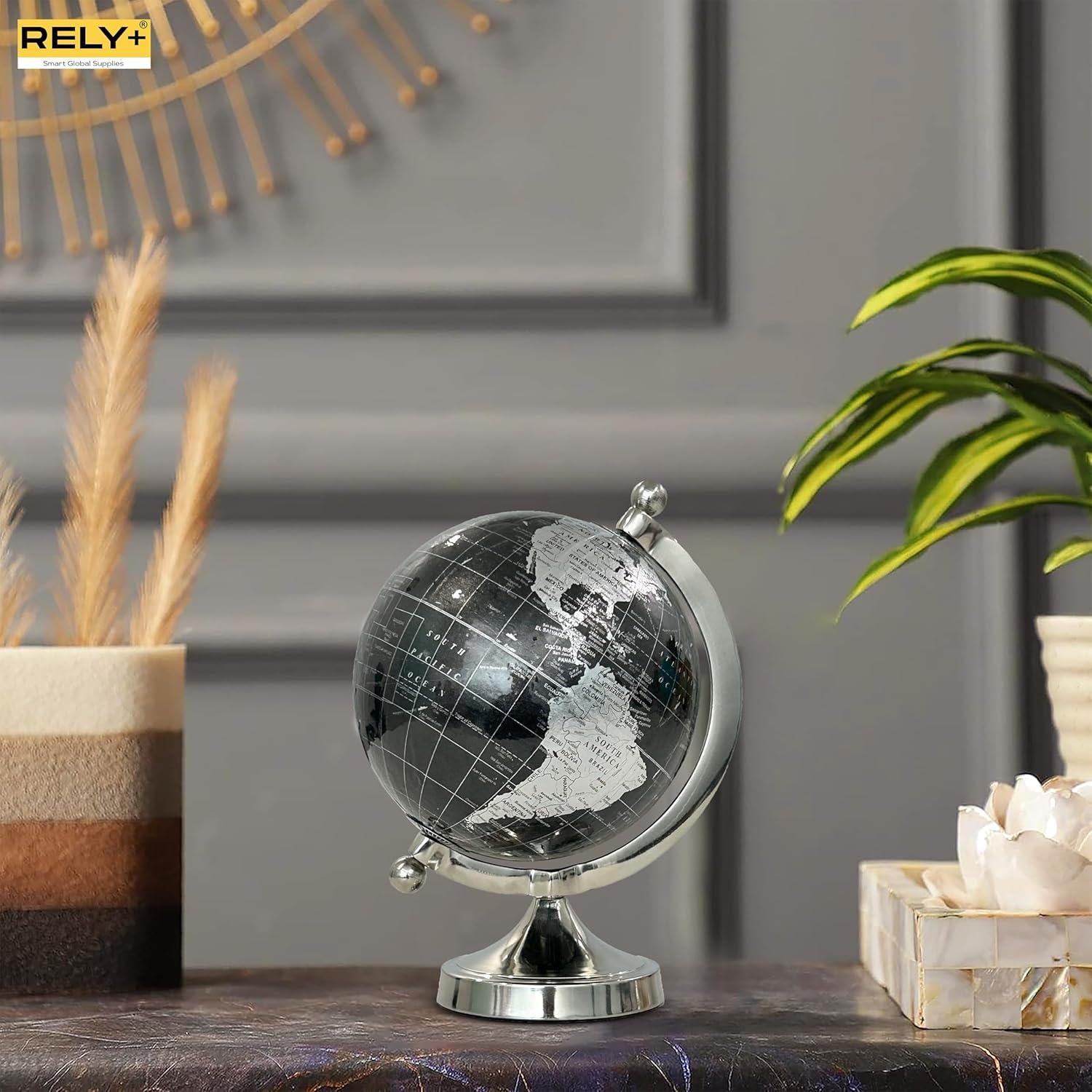 Globo Terráqueo Decorativo Rely+ 5" con Soporte de Metal