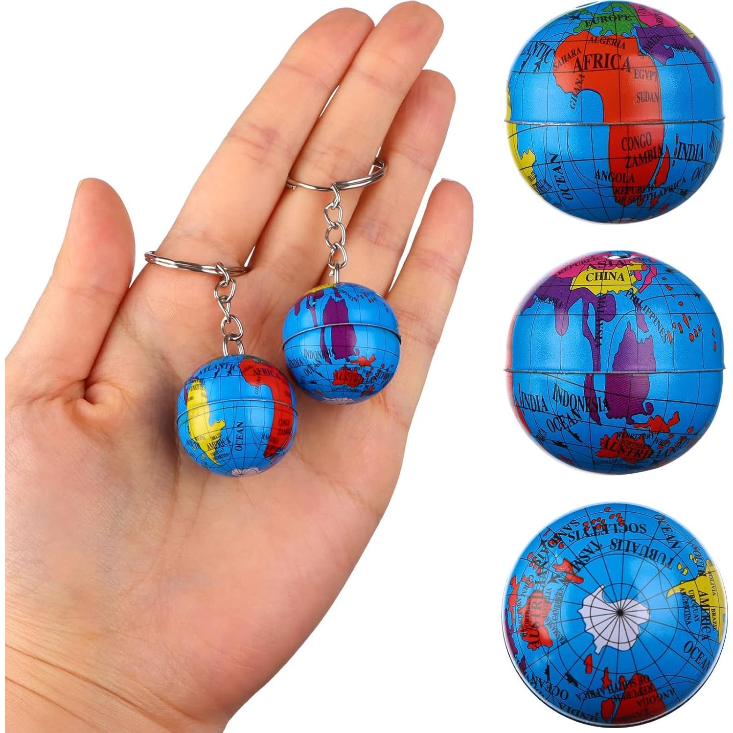 Llaveros Globo Tierra 1" Metal Colorido - 100 Unidades