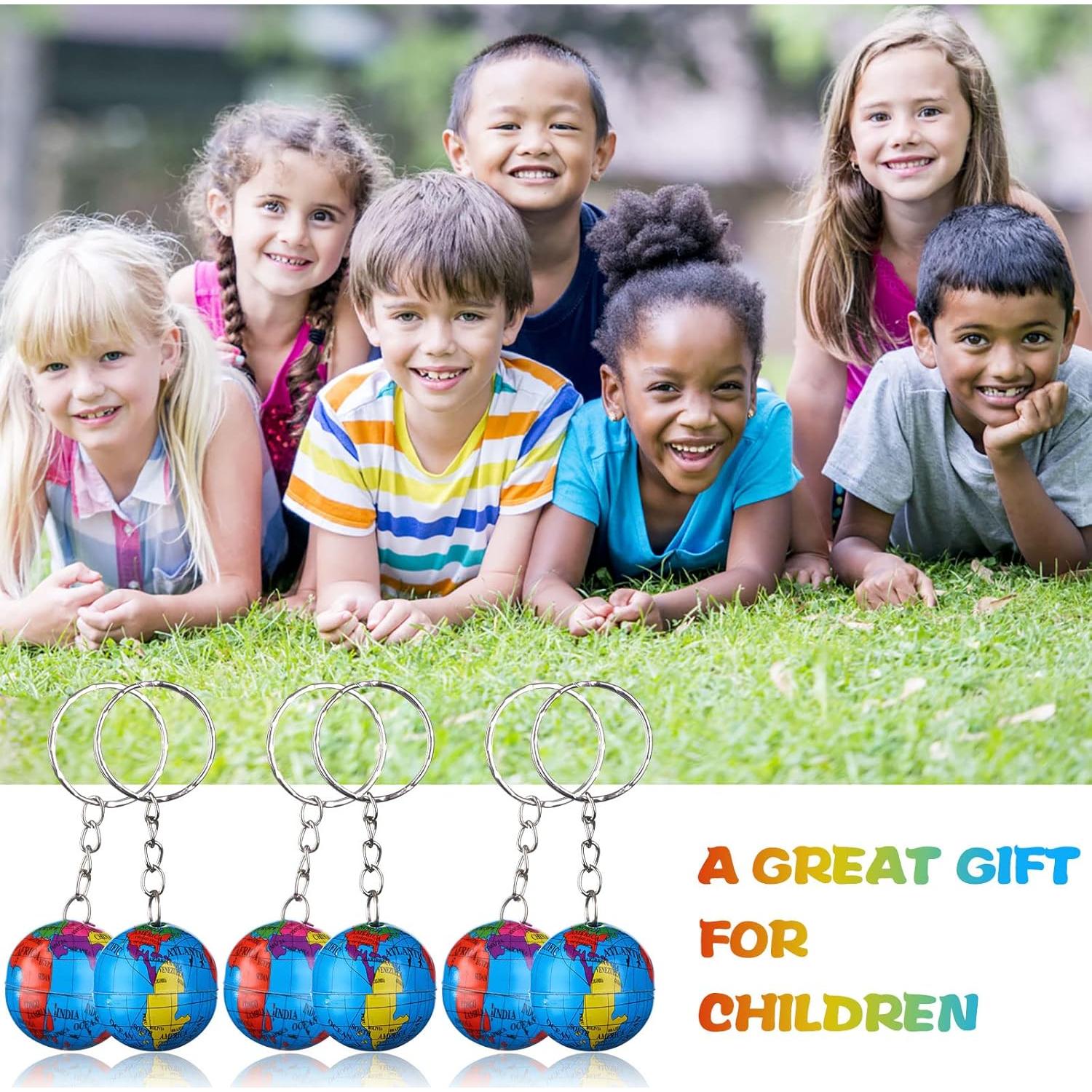 Llaveros Globo Tierra 1" Metal Colorido - 100 Unidades