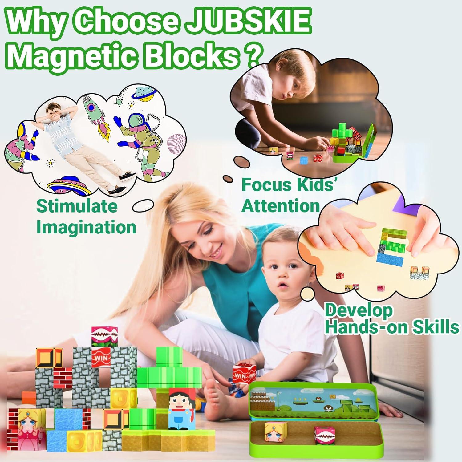 Bloques Magnéticos JUBSKIE 35 Piezas Set de Aprendizaje STEM