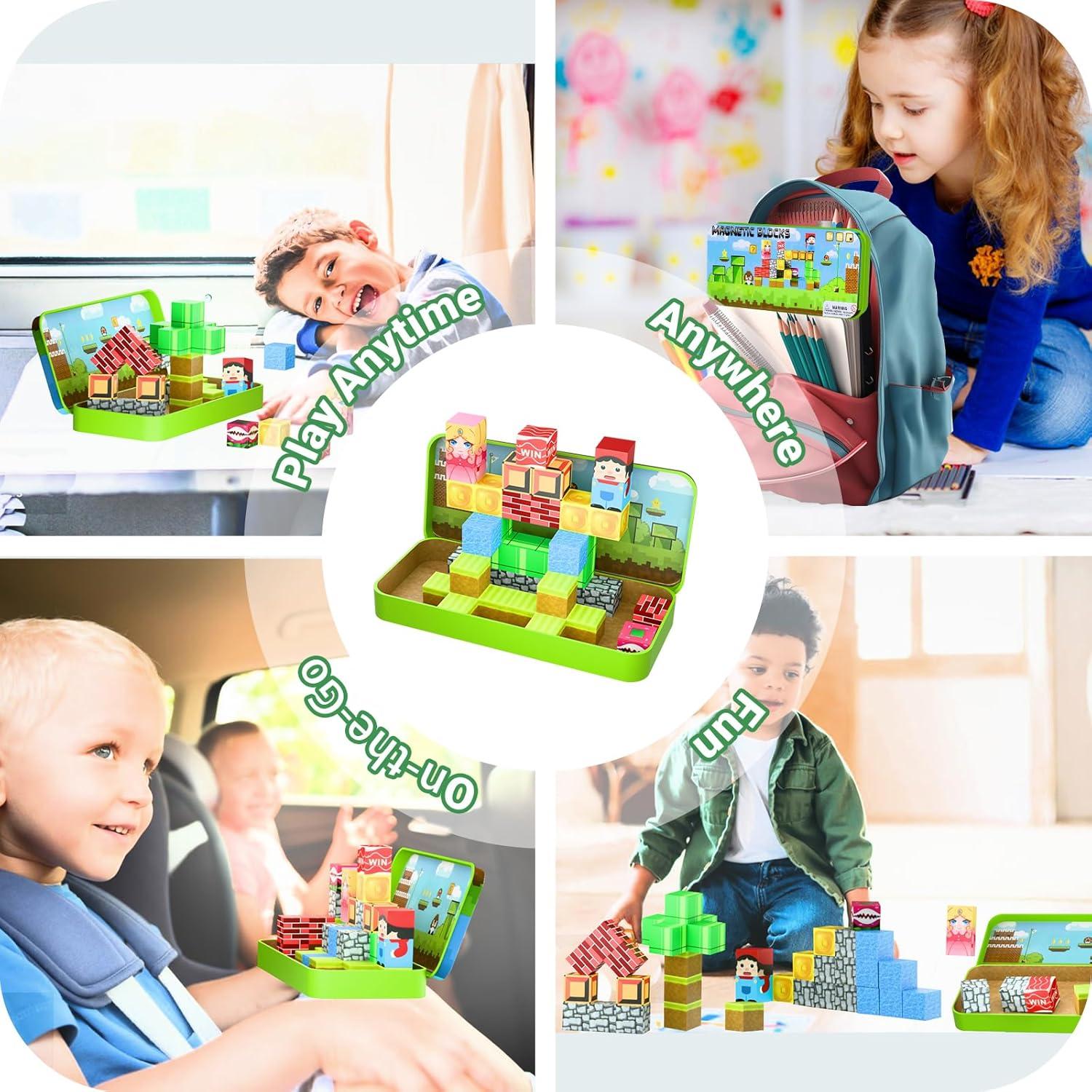 Bloques Magnéticos JUBSKIE 35 Piezas Set de Aprendizaje STEM