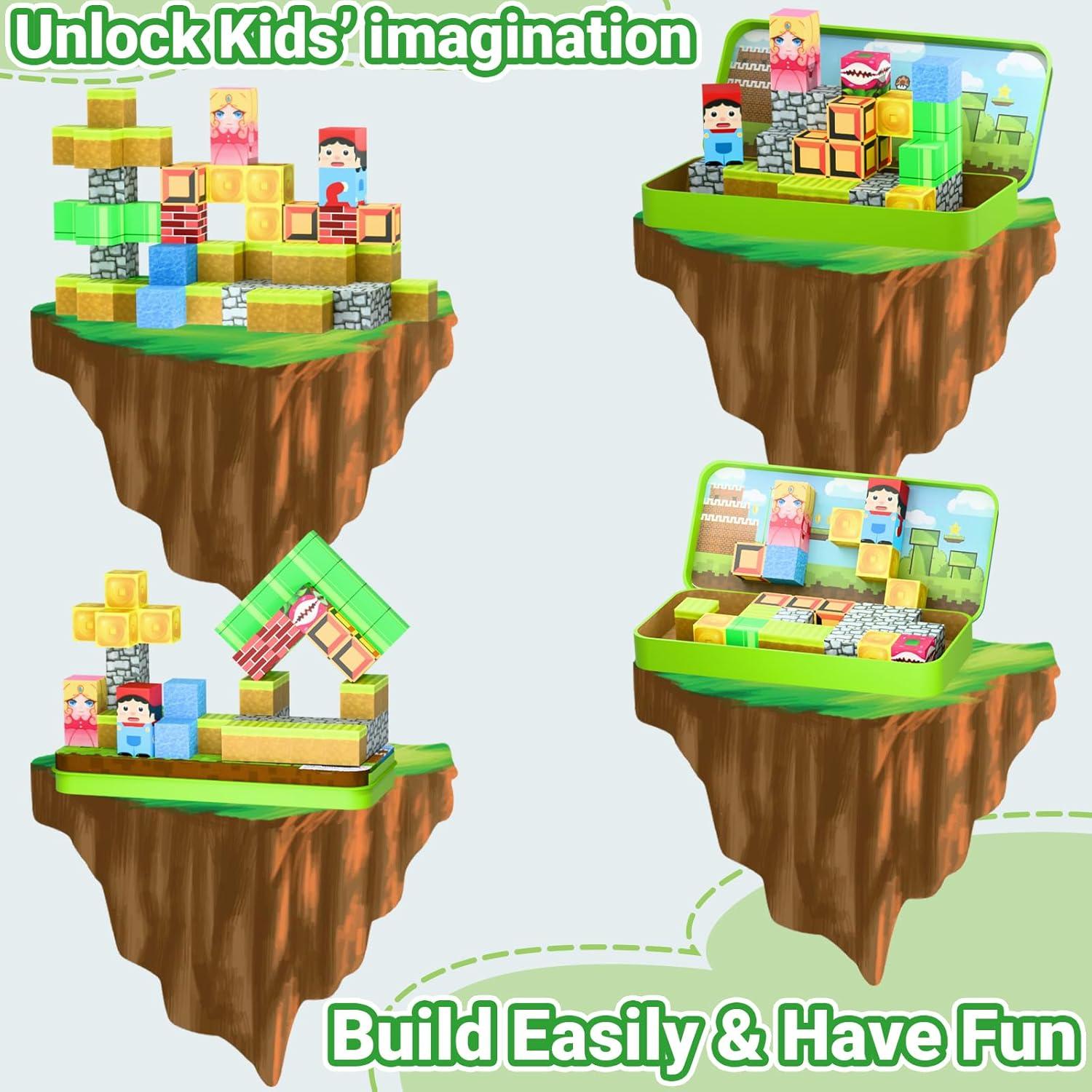 Bloques Magnéticos JUBSKIE 35 Piezas Set de Aprendizaje STEM