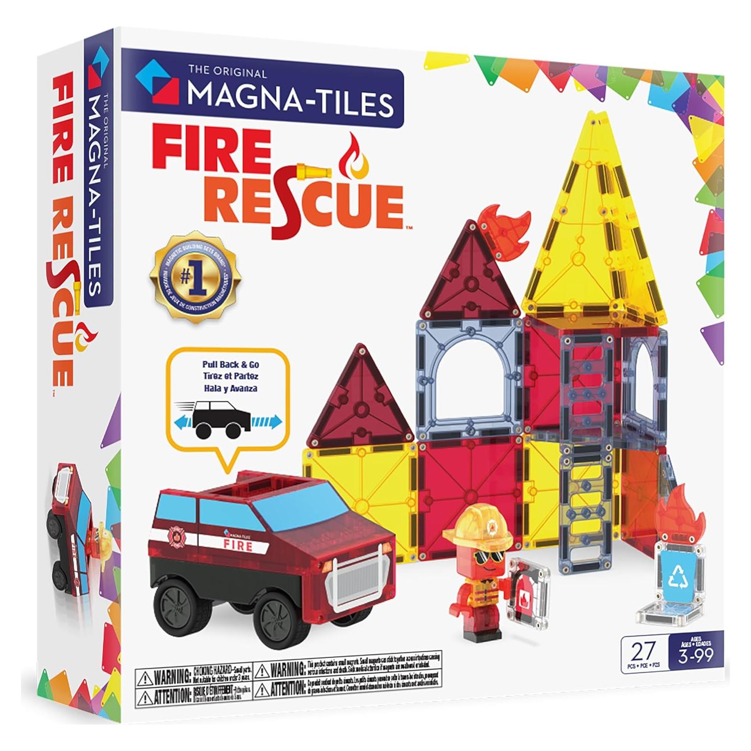 Set de Construcción Magnético MAGNA-TILES Bomberos 27 Piezas