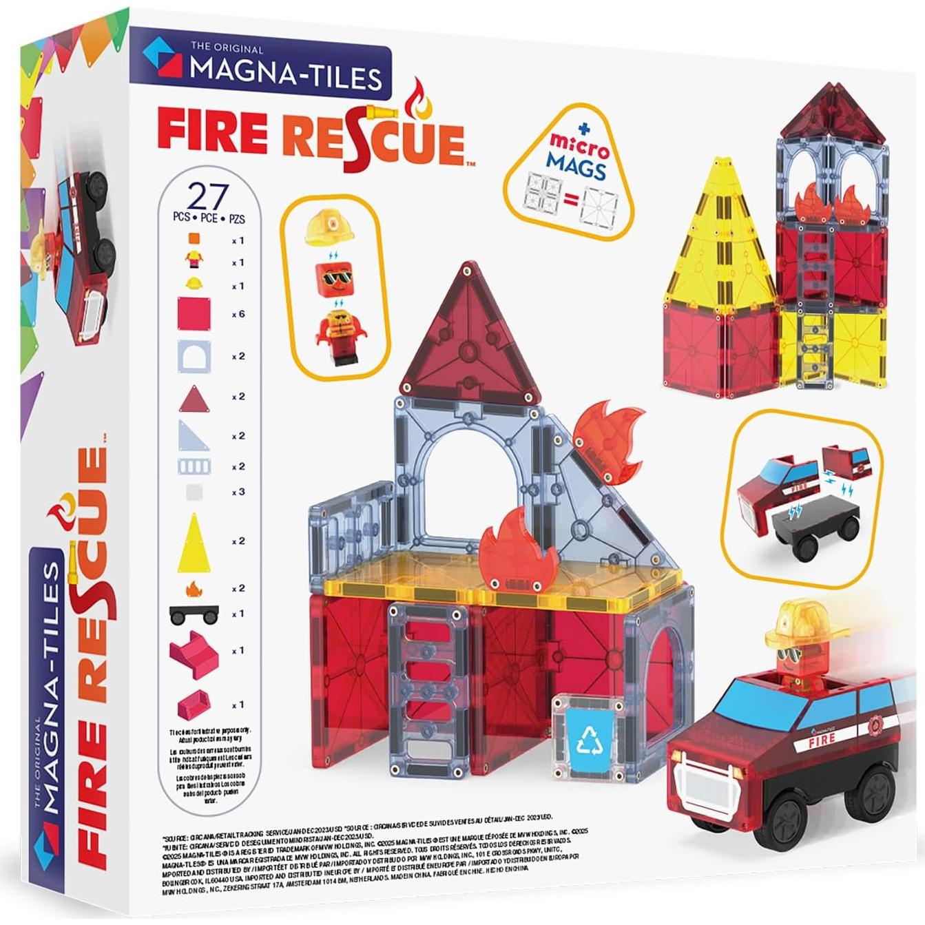 Set de Construcción Magnético MAGNA-TILES Bomberos 27 Piezas