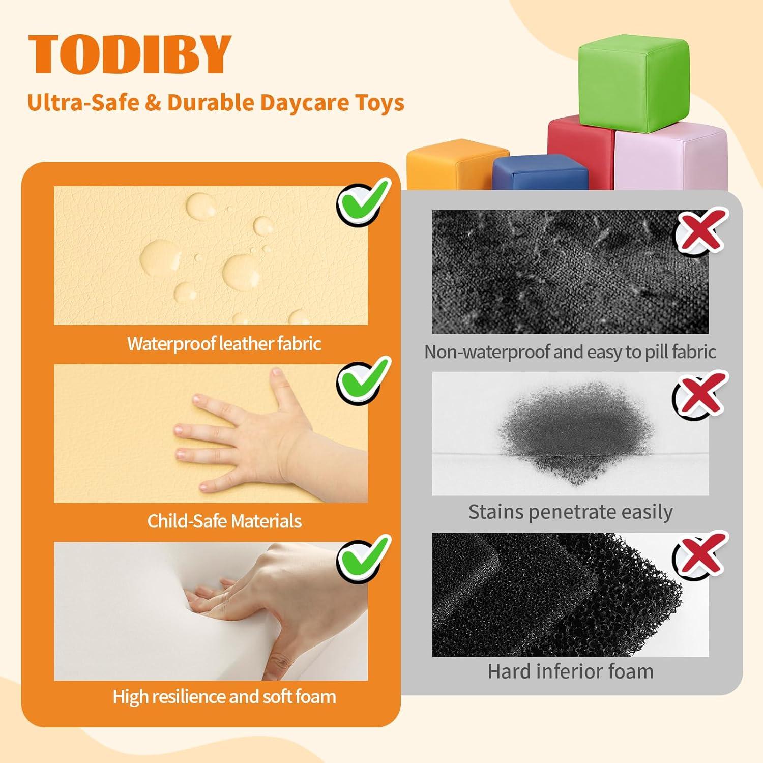 Bloques de Construcción de Espuma TODIBY - 12 Piezas Arcoíris