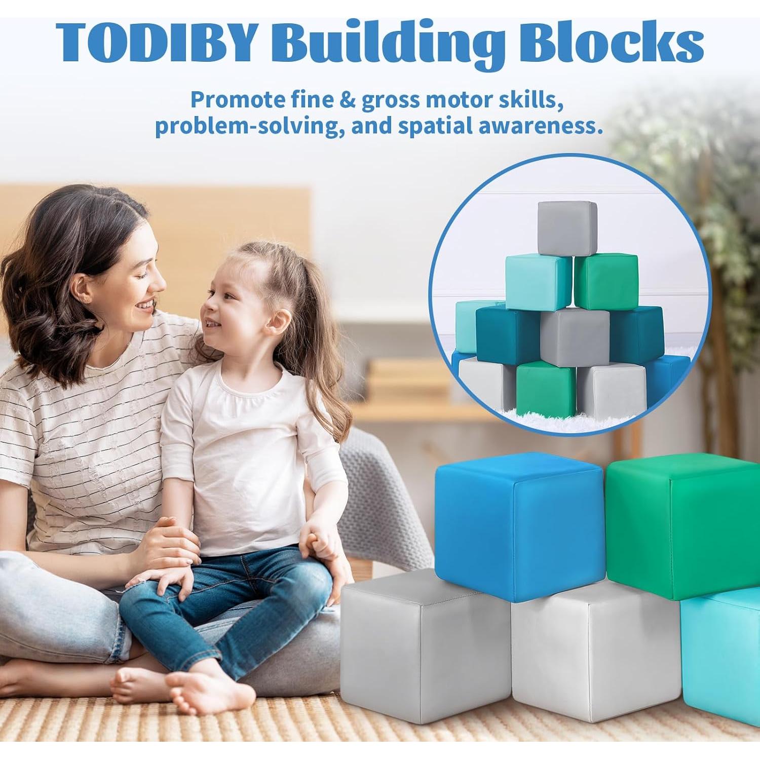 Bloques de Construcción de Espuma TODIBY 12 Piezas para Niños