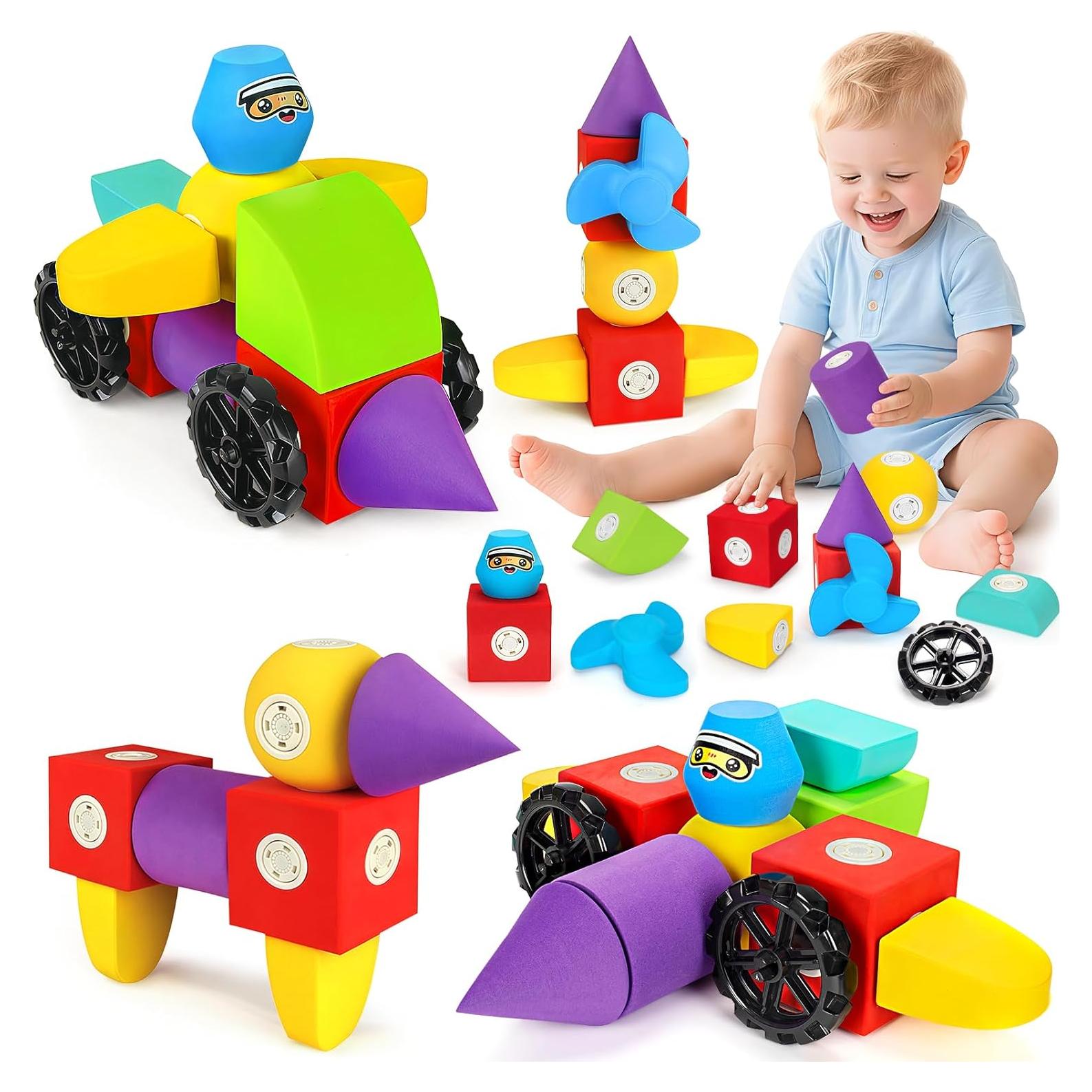 15 PCS Bloques de Espuma Magnéticos para Niños 3+ Años