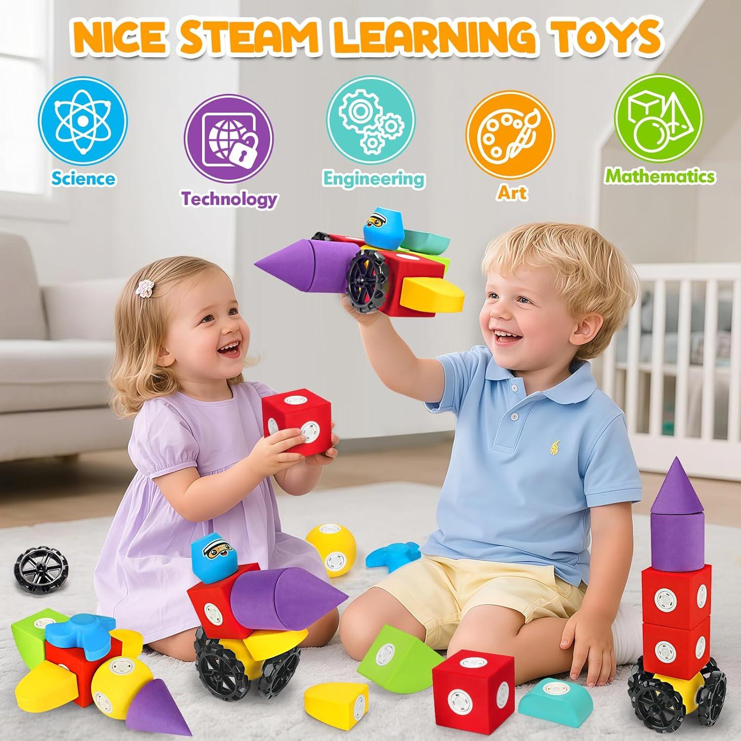 15 PCS Bloques de Espuma Magnéticos para Niños 3+ Años