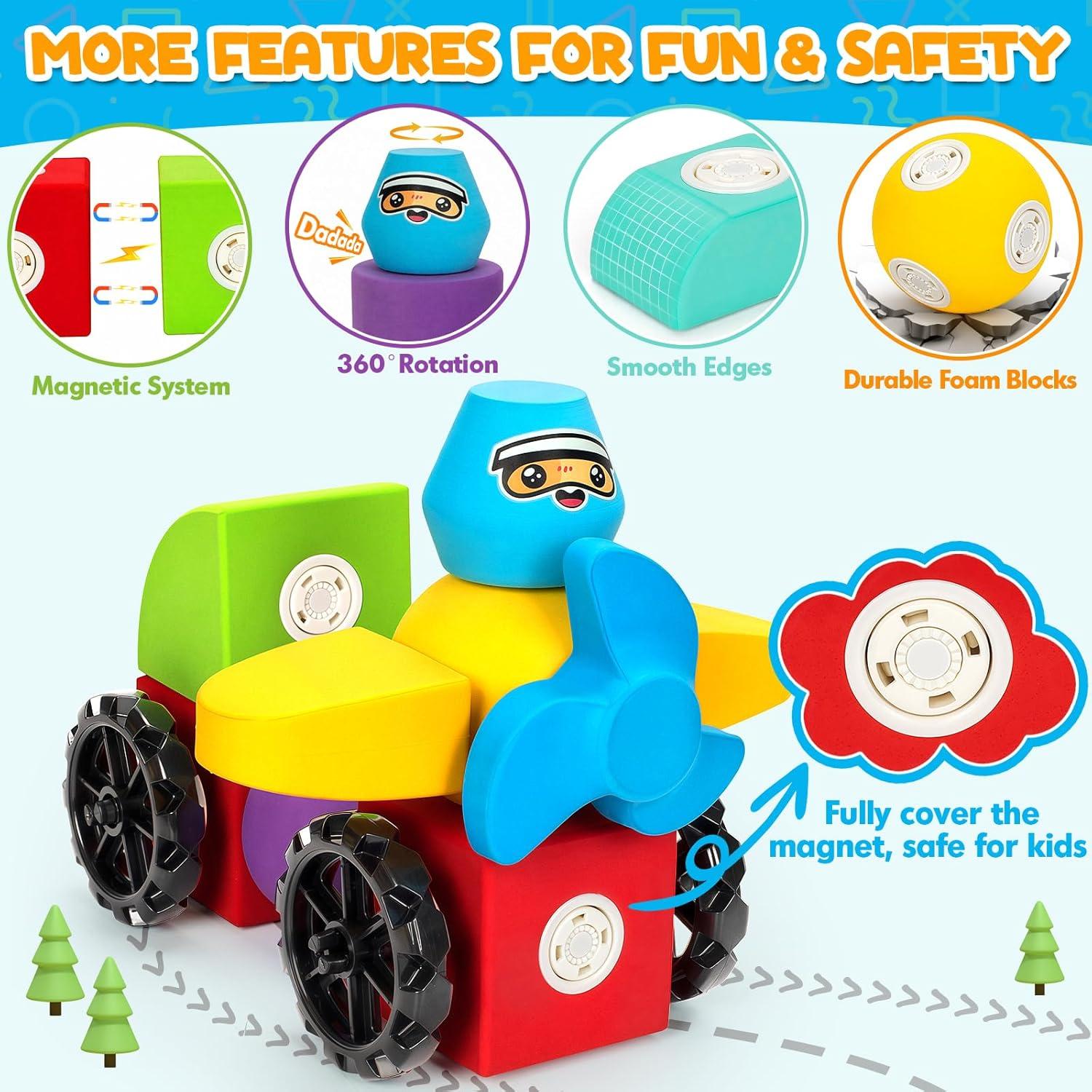 15 PCS Bloques de Espuma Magnéticos para Niños 3+ Años