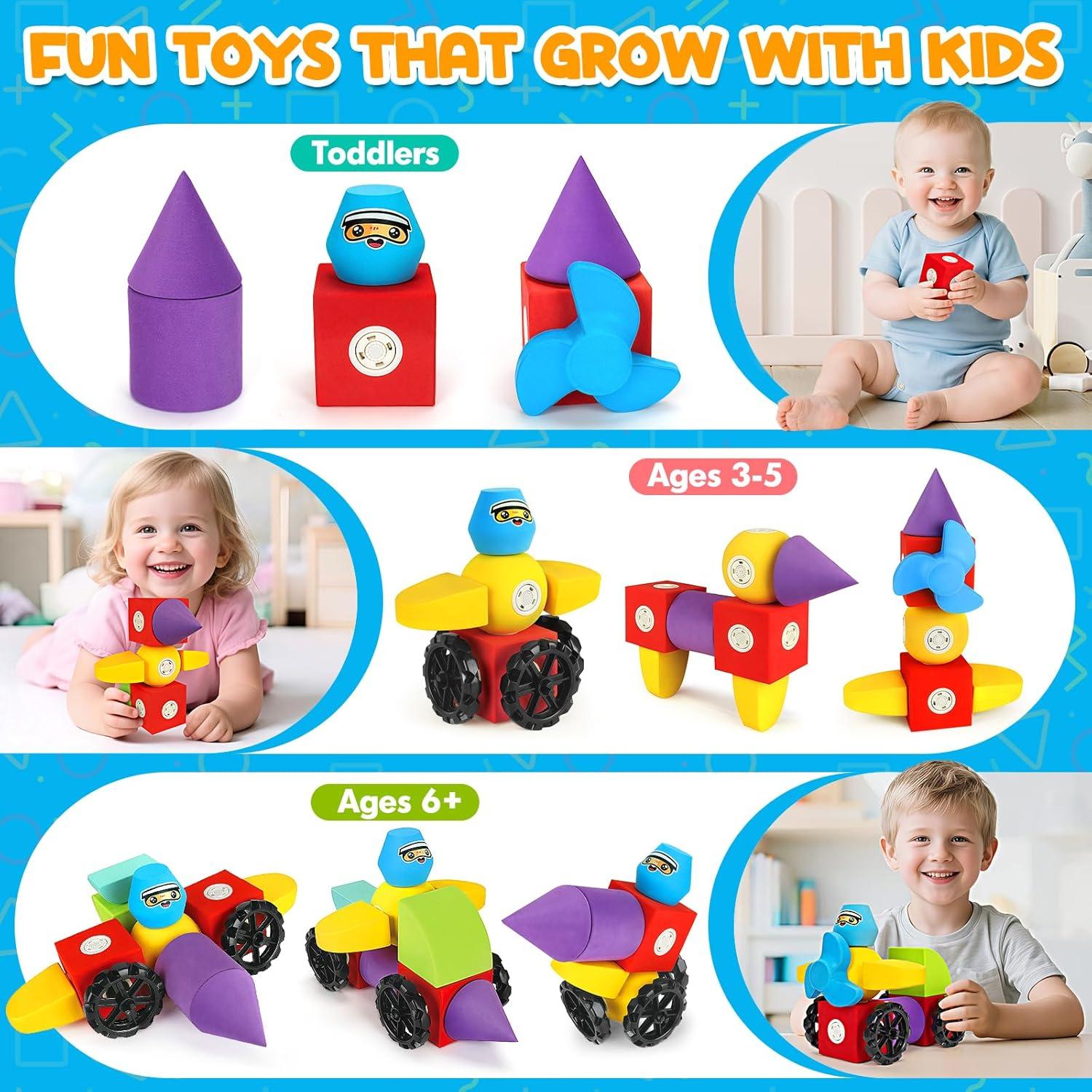 15 PCS Bloques de Espuma Magnéticos para Niños 3+ Años