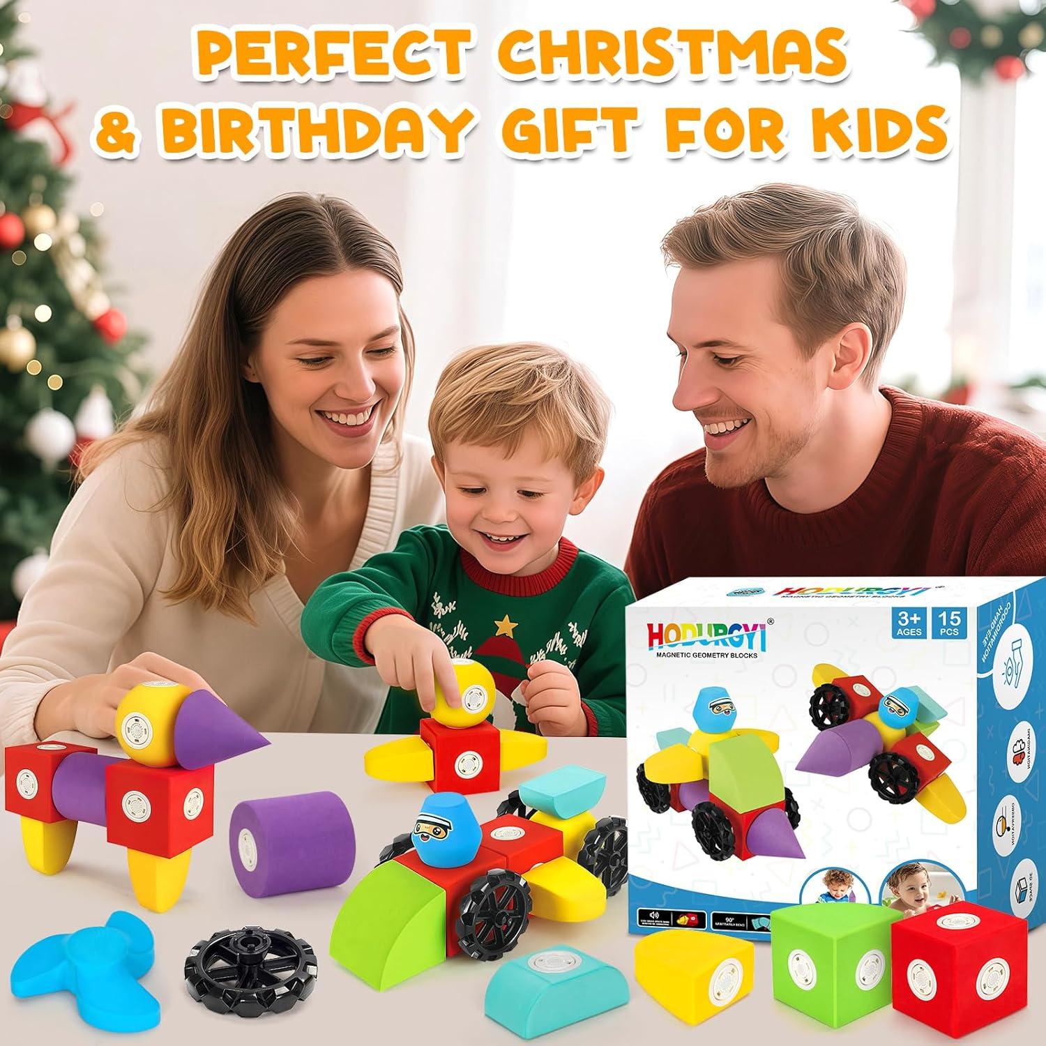 15 PCS Bloques de Espuma Magnéticos para Niños 3+ Años